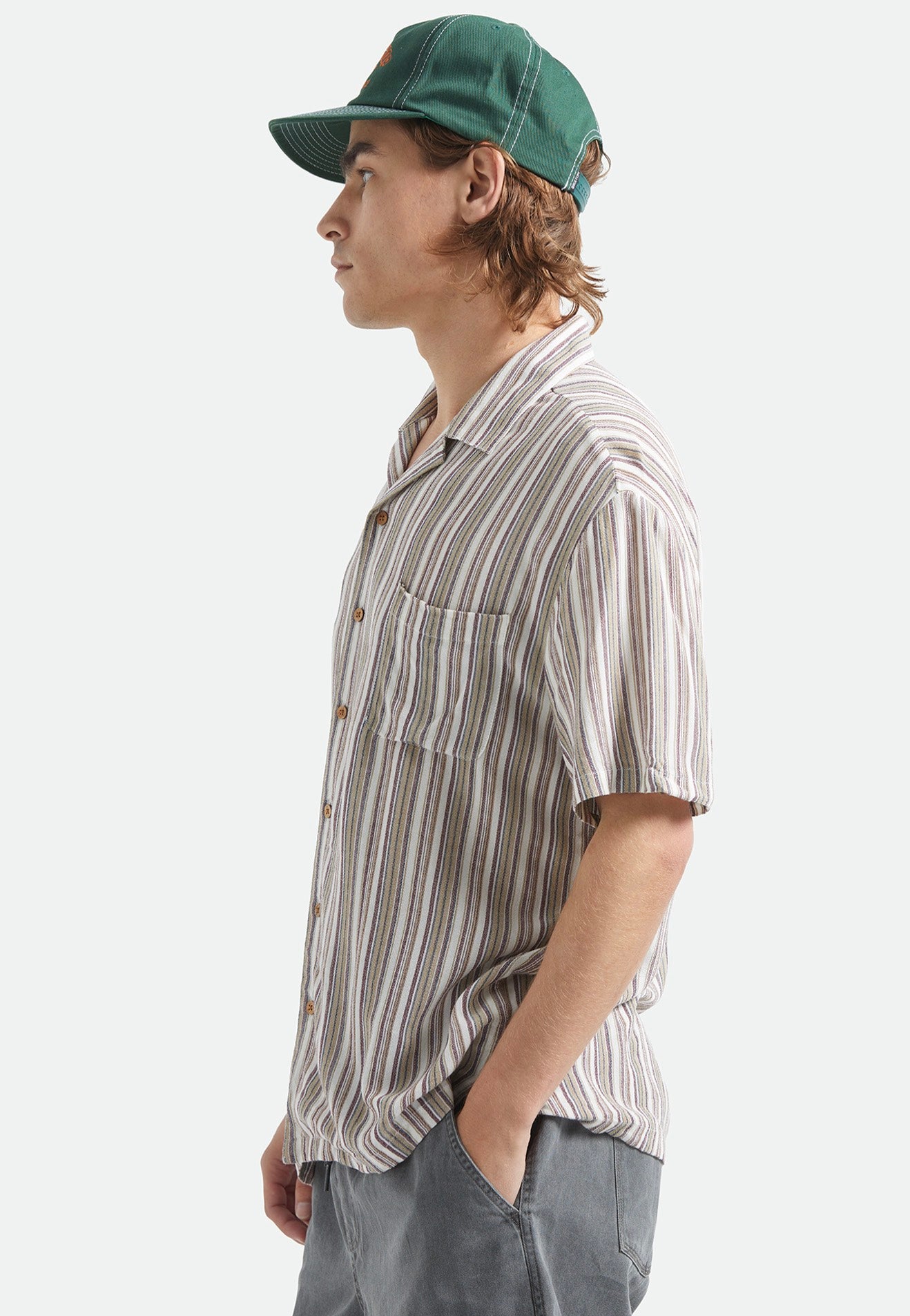 Brixton - Bunker Twisted Stripe Robust Red - Shirt | Men-Image