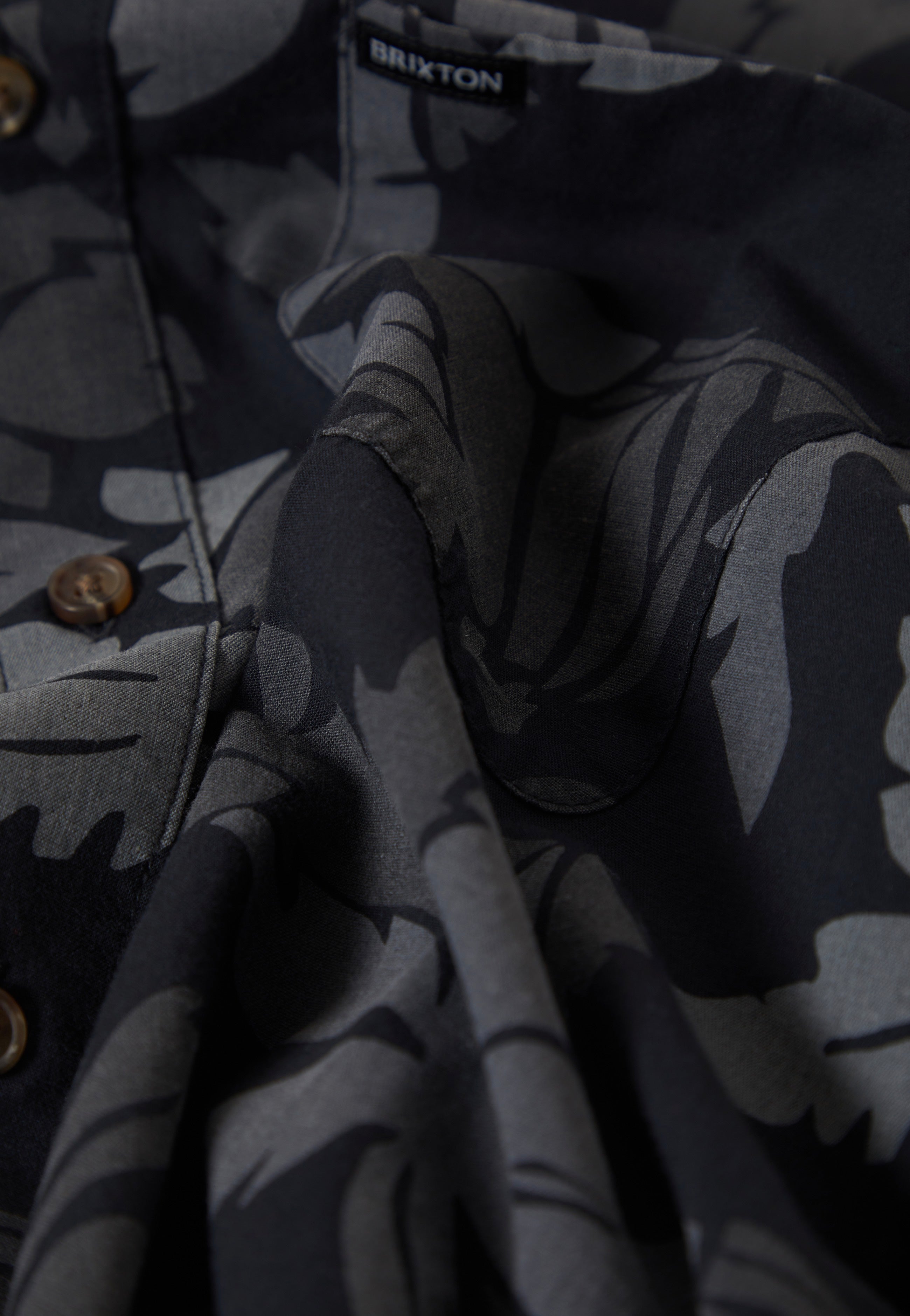 Brixton - Charter Print Black/Trooper/Future Grey Palm - Shirt | Men-Image