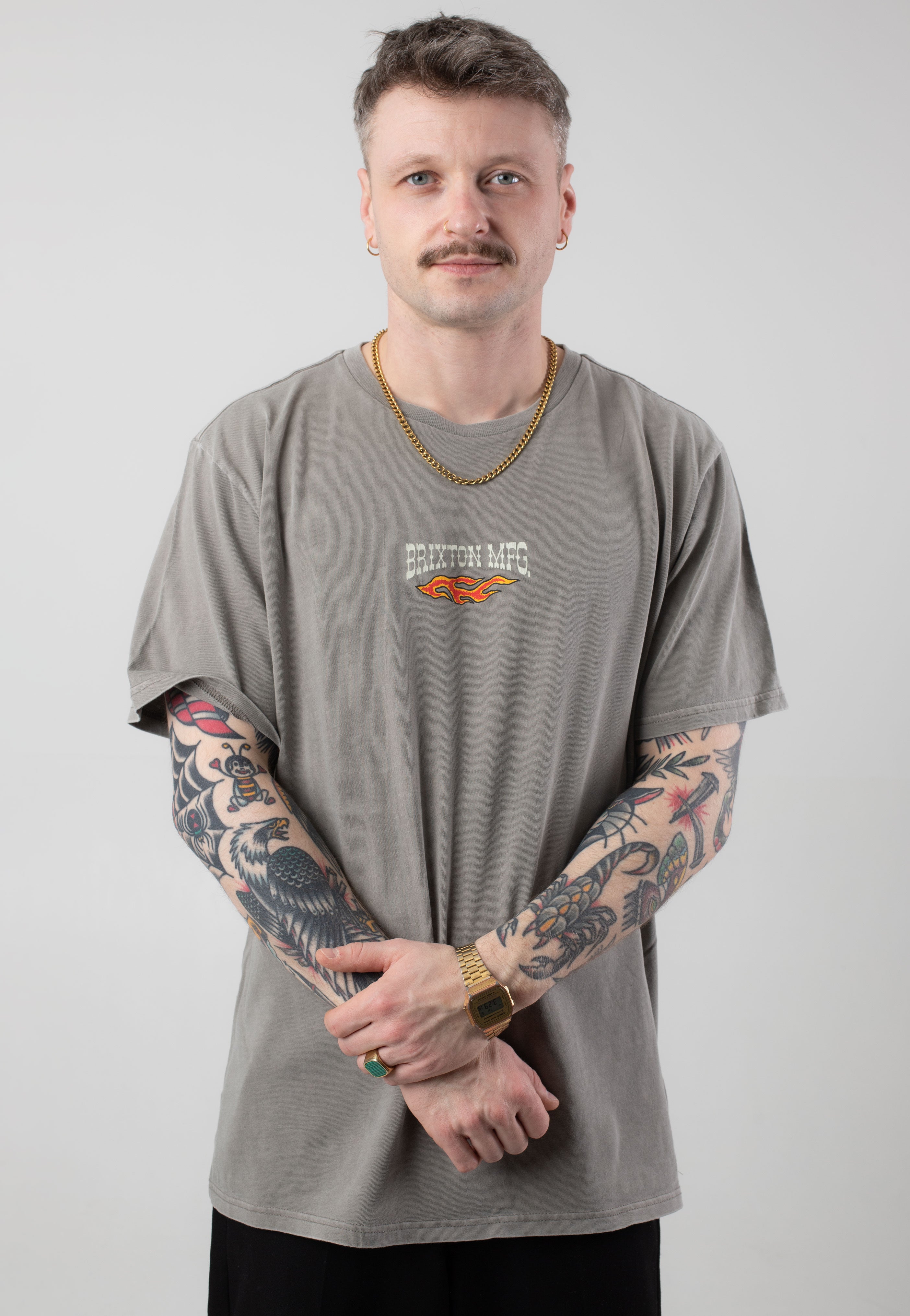 Brixton - Hardee Cinder Worn Wash - T-Shirt | Men-Image