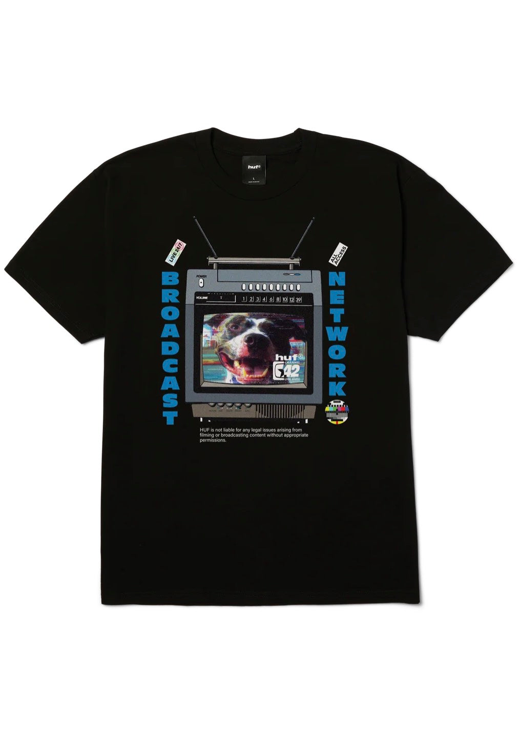 HUF Broadcast Black T-shirt | Men-Image