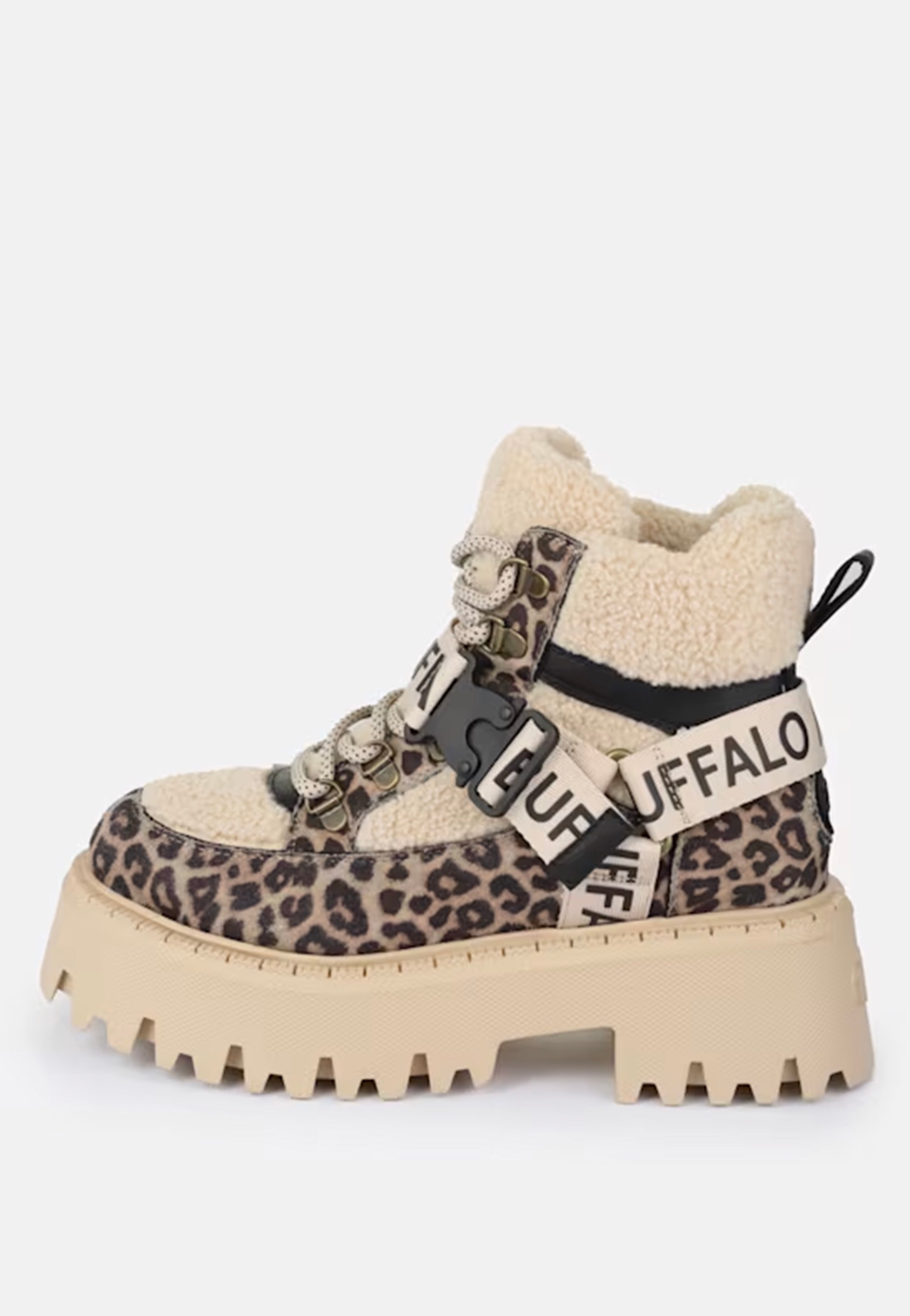 Buffalo - Aspen Com Mid Warm Vegan Beige/Black/Leo - Girl Shoes | Women-Image