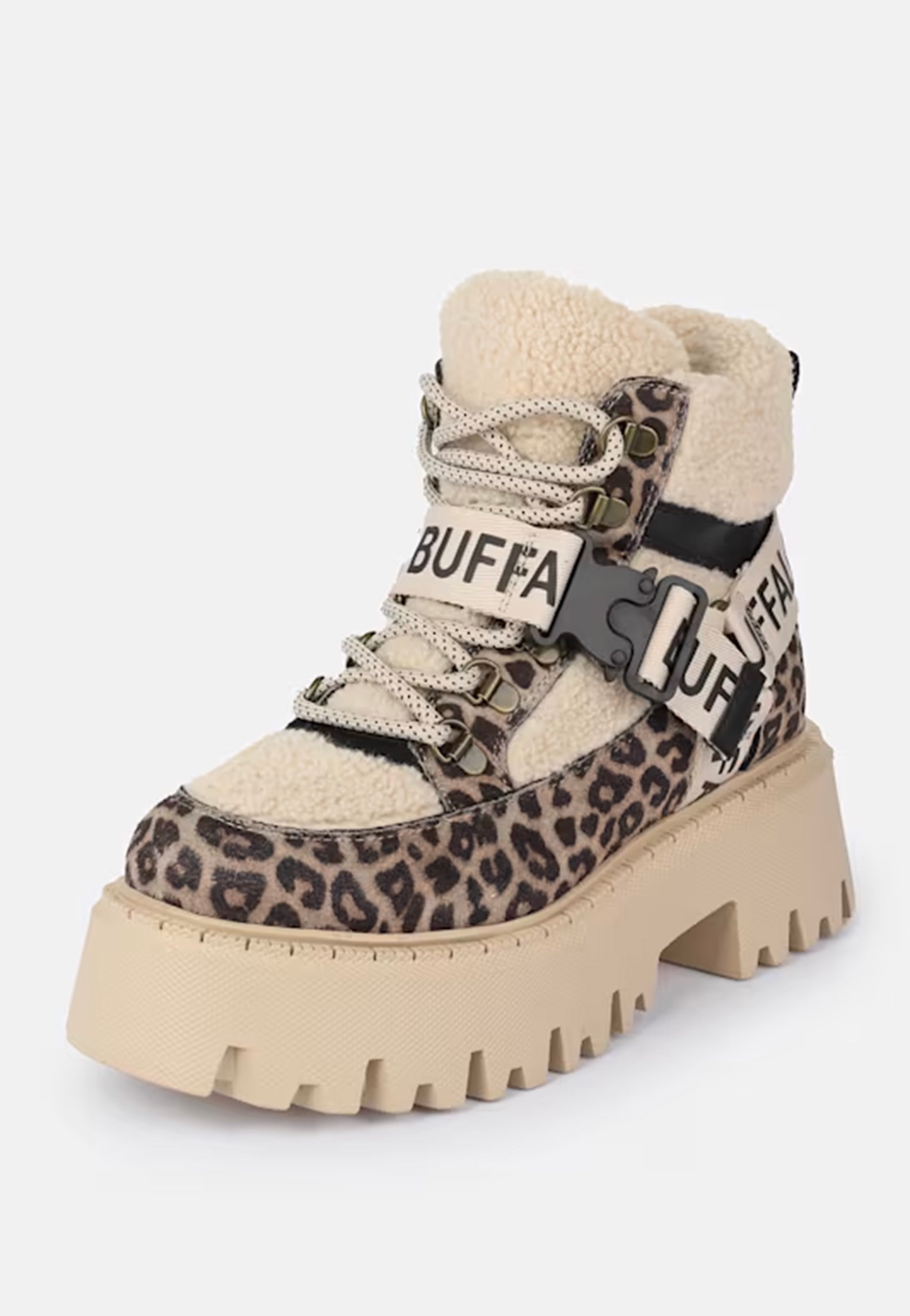 Buffalo - Aspen Com Mid Warm Vegan Beige/Black/Leo - Girl Shoes | Women-Image