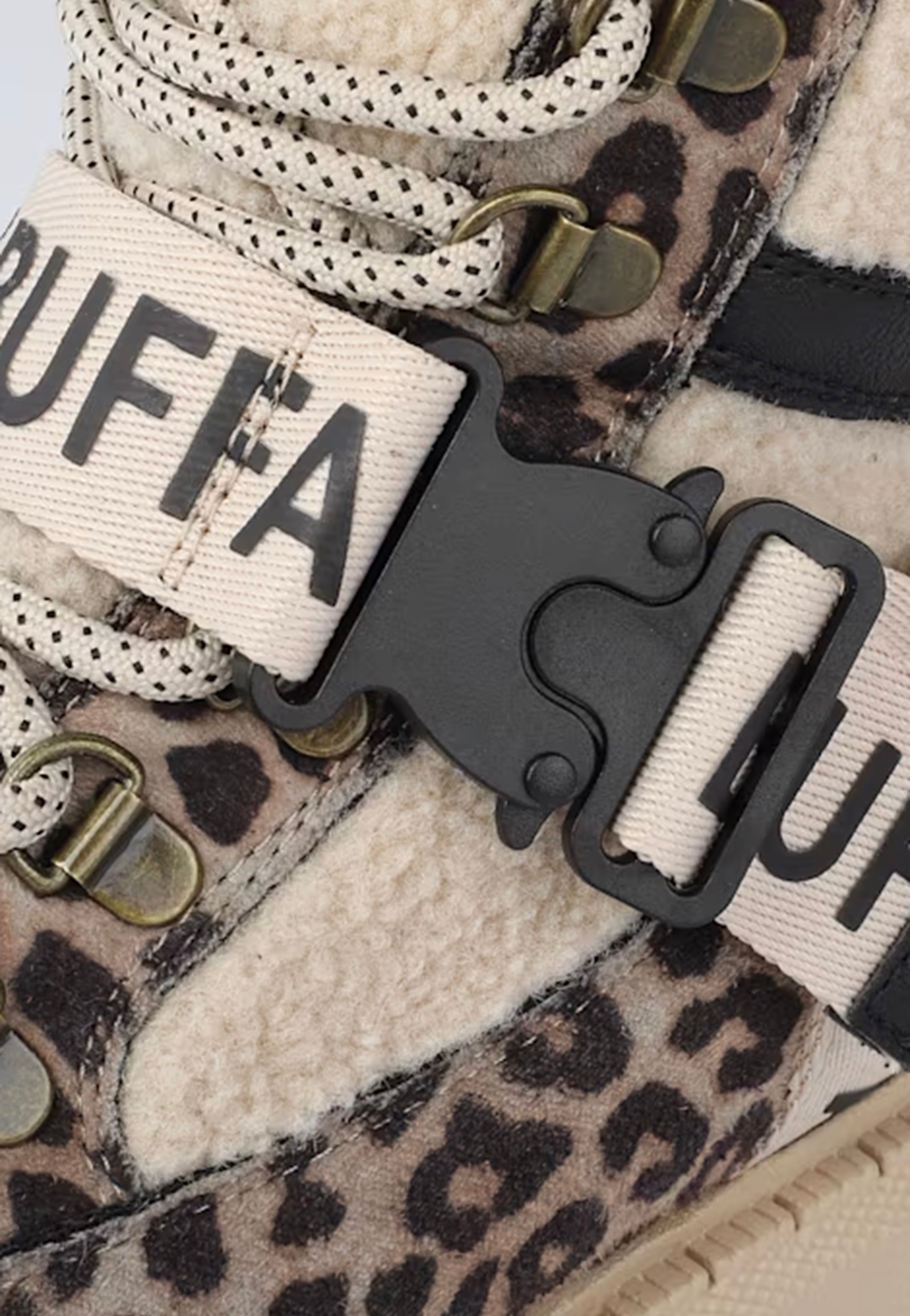 Buffalo - Aspen Com Mid Warm Vegan Beige/Black/Leo - Girl Shoes | Women-Image