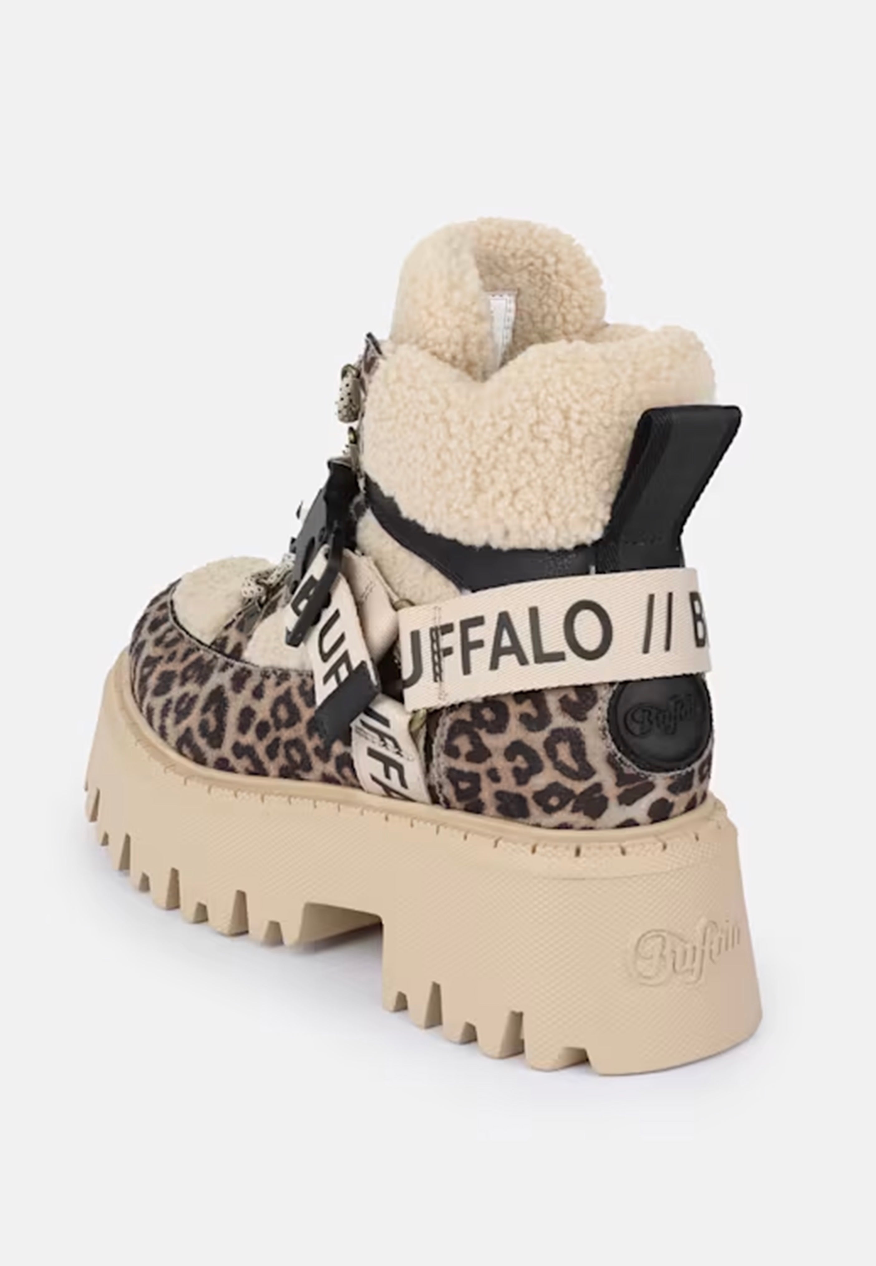 Buffalo - Aspen Com Mid Warm Vegan Beige/Black/Leo - Girl Shoes | Women-Image