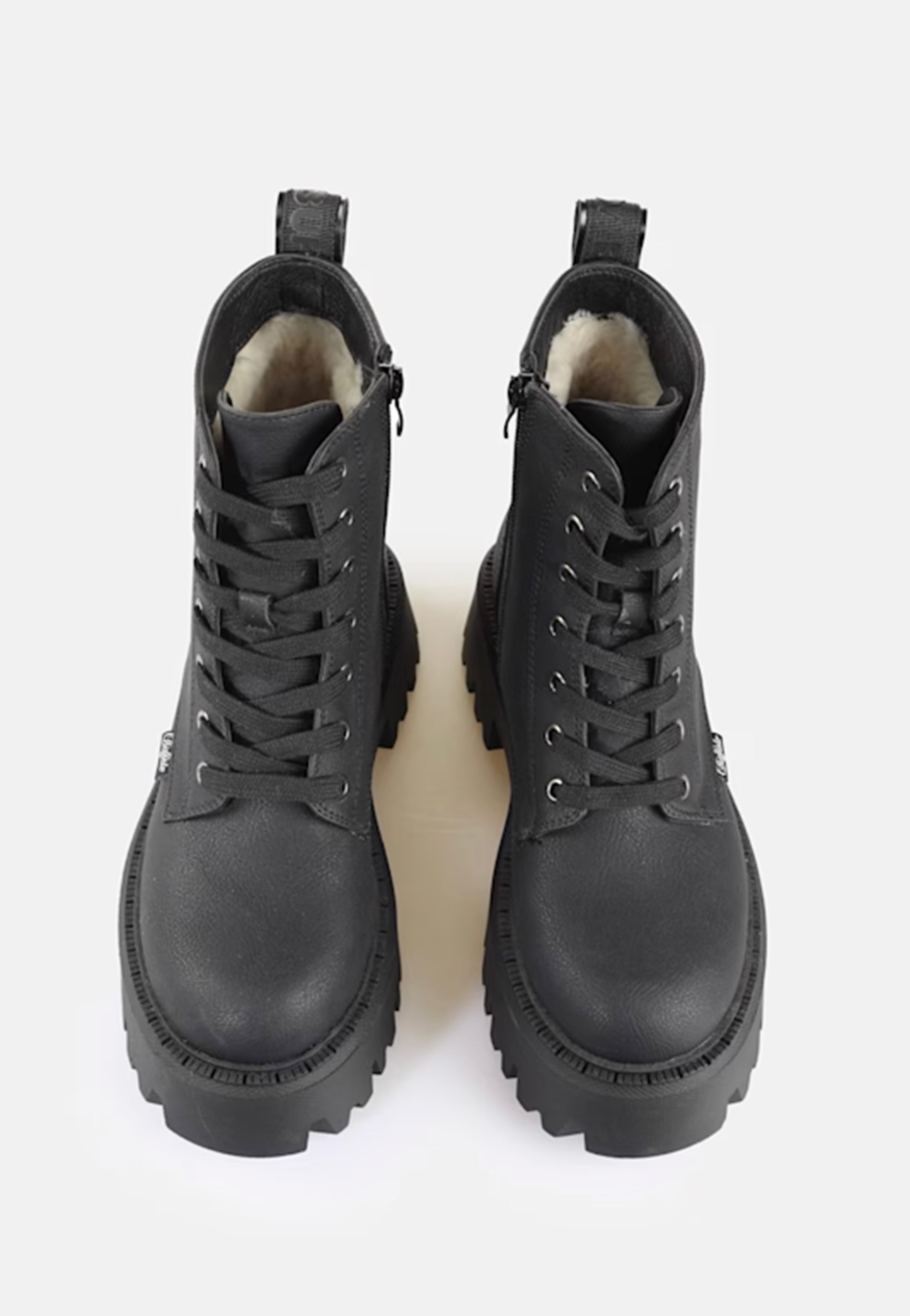 Buffalo - Aspen Lace Up Warm Vegan Nubuck Black - Girl Shoes | Women-Image