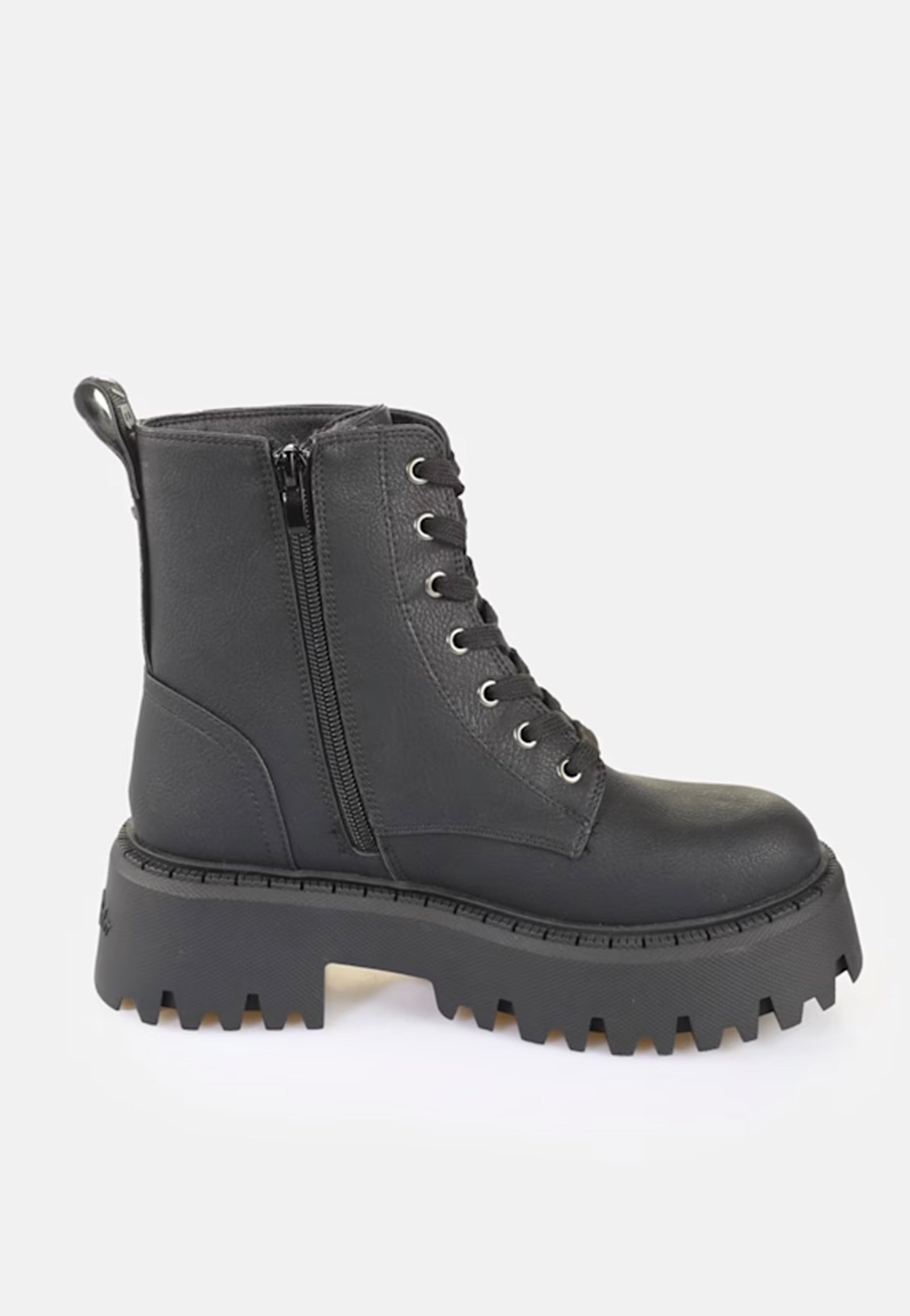 Buffalo - Aspen Lace Up Warm Vegan Nubuck Black - Girl Shoes | Women-Image