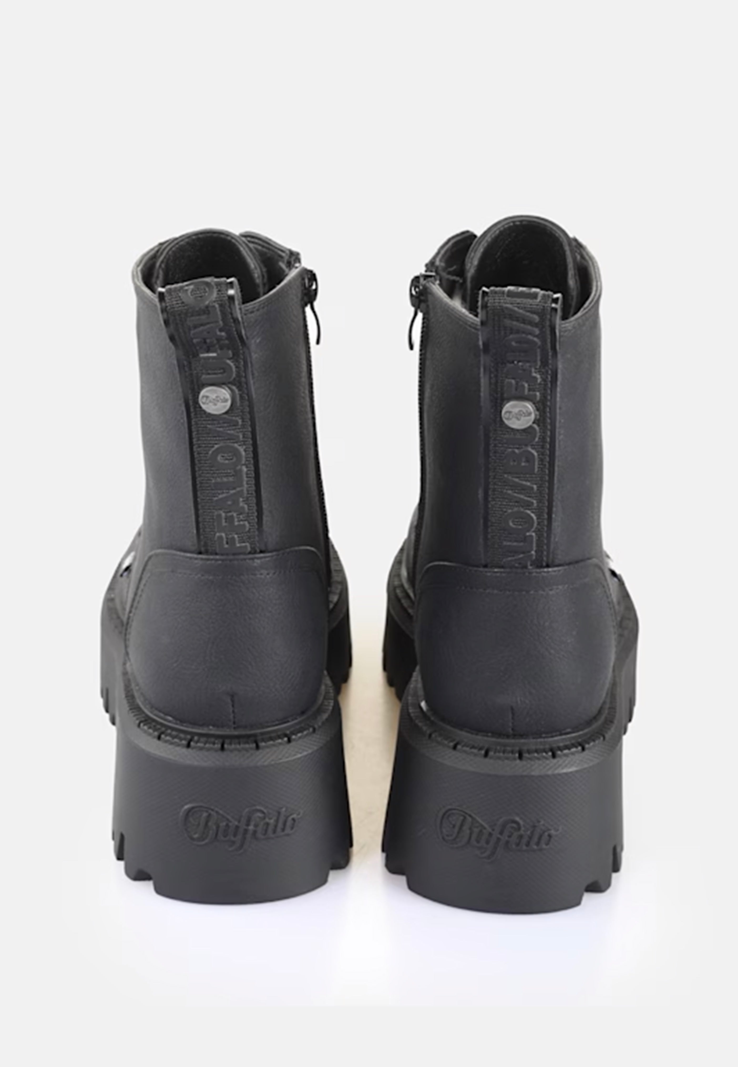 Buffalo - Aspen Lace Up Warm Vegan Nubuck Black - Girl Shoes | Women-Image