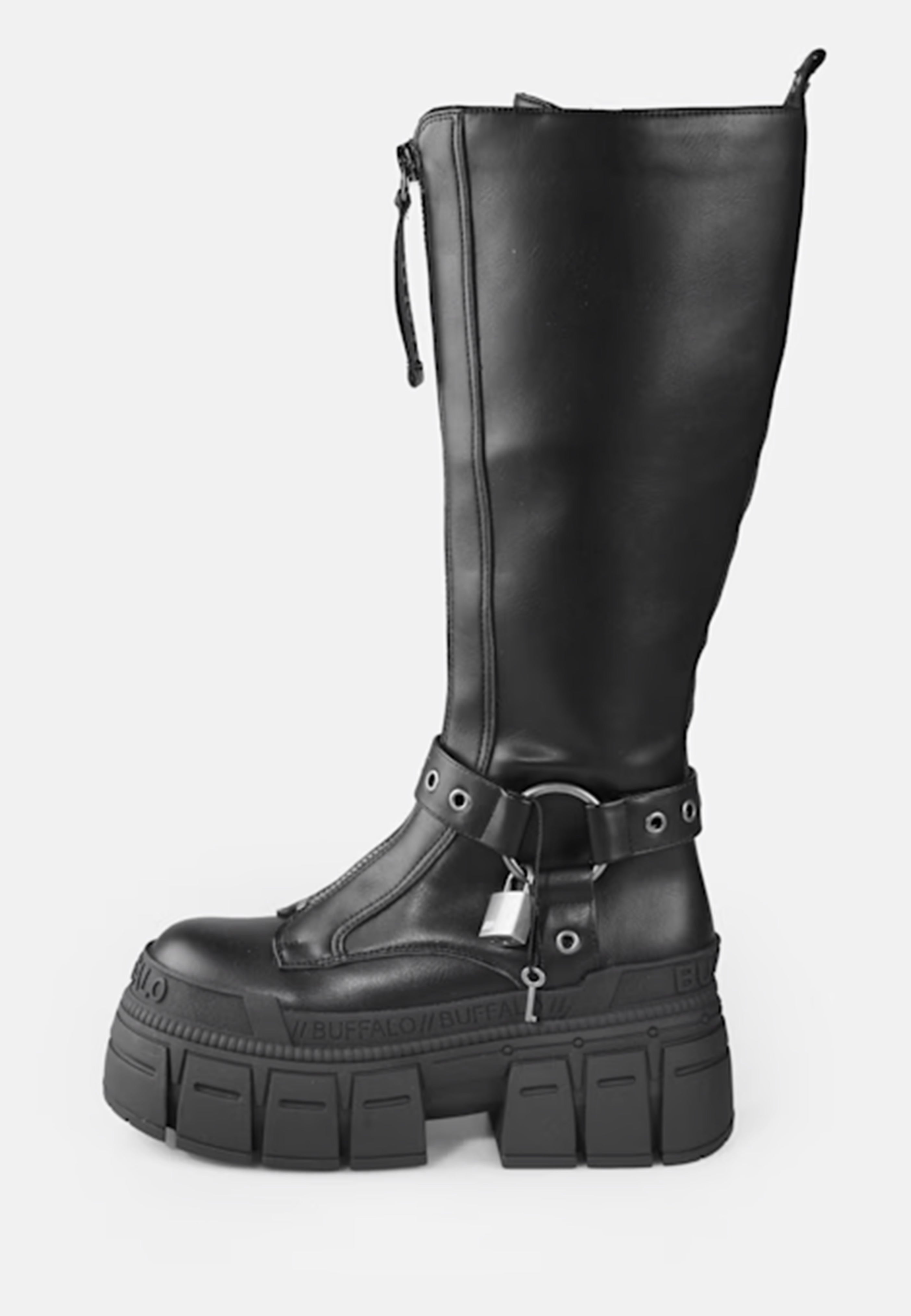 Buffalo - Gospher Biker Hi Vegan Nappa Black - Girl Shoes | Women-Image