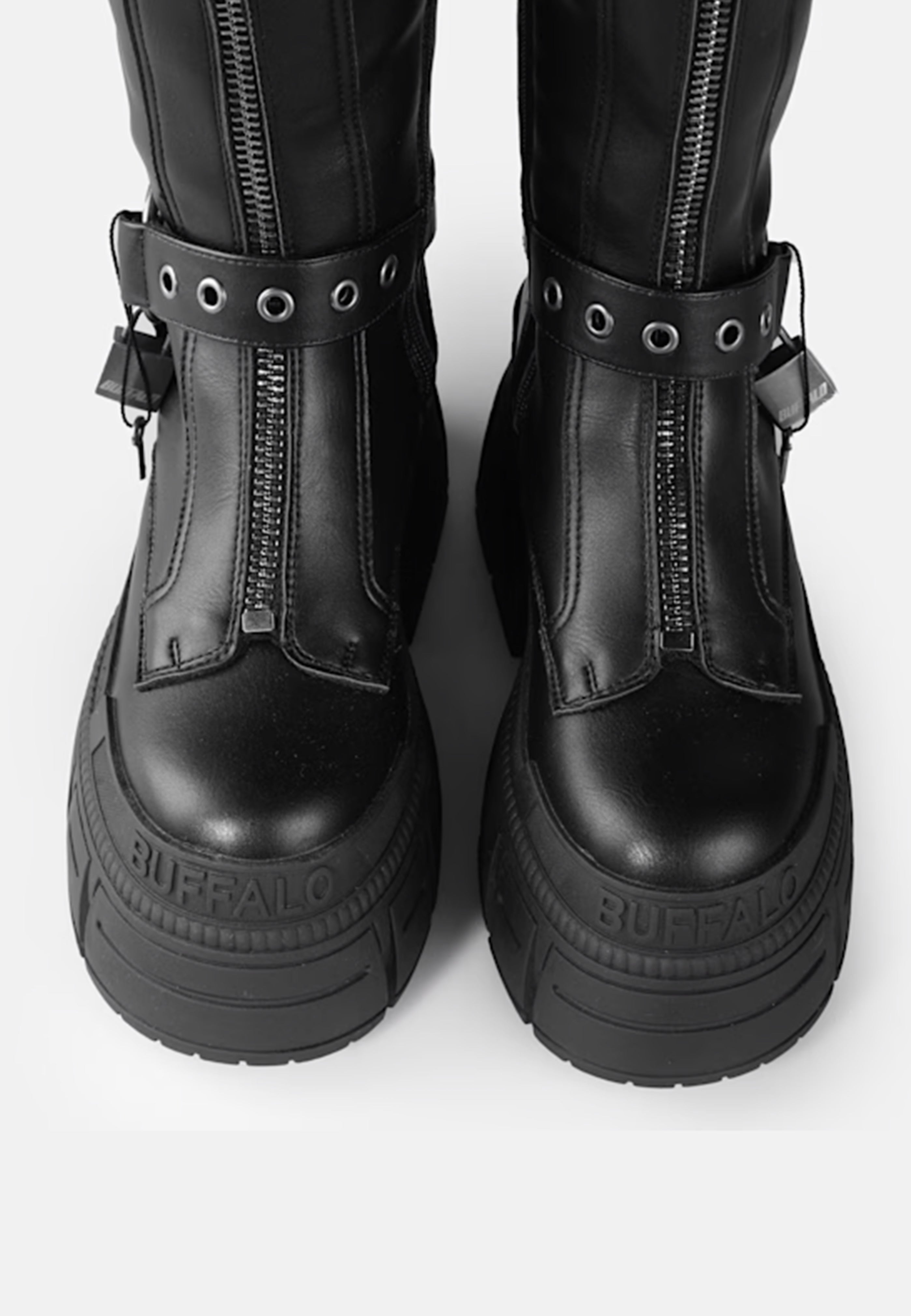 Buffalo - Gospher Biker Hi Vegan Nappa Black - Girl Shoes | Women-Image