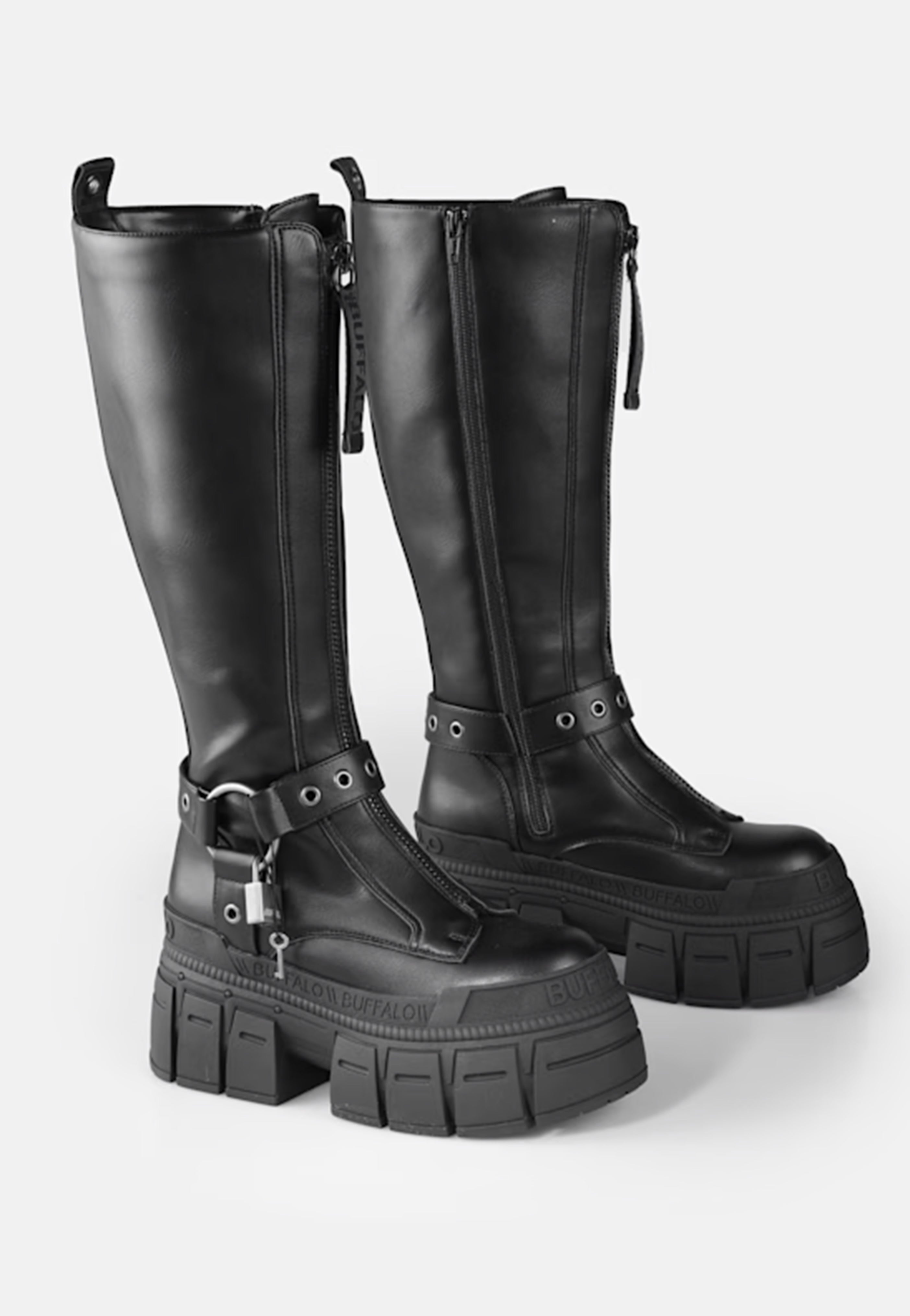 Buffalo - Gospher Biker Hi Vegan Nappa Black - Girl Shoes | Women-Image