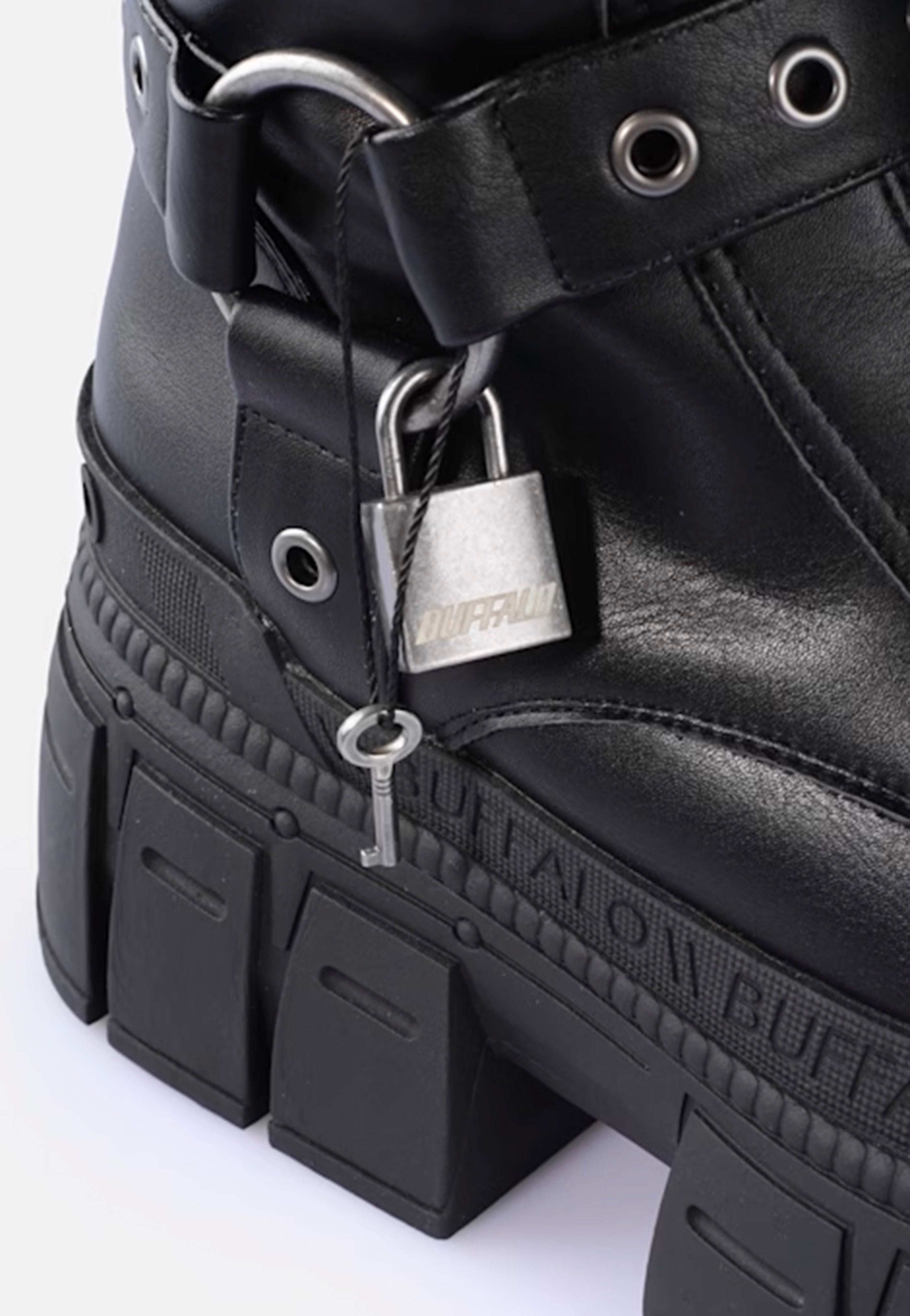 Buffalo - Gospher Biker Hi Vegan Nappa Black - Girl Shoes | Women-Image