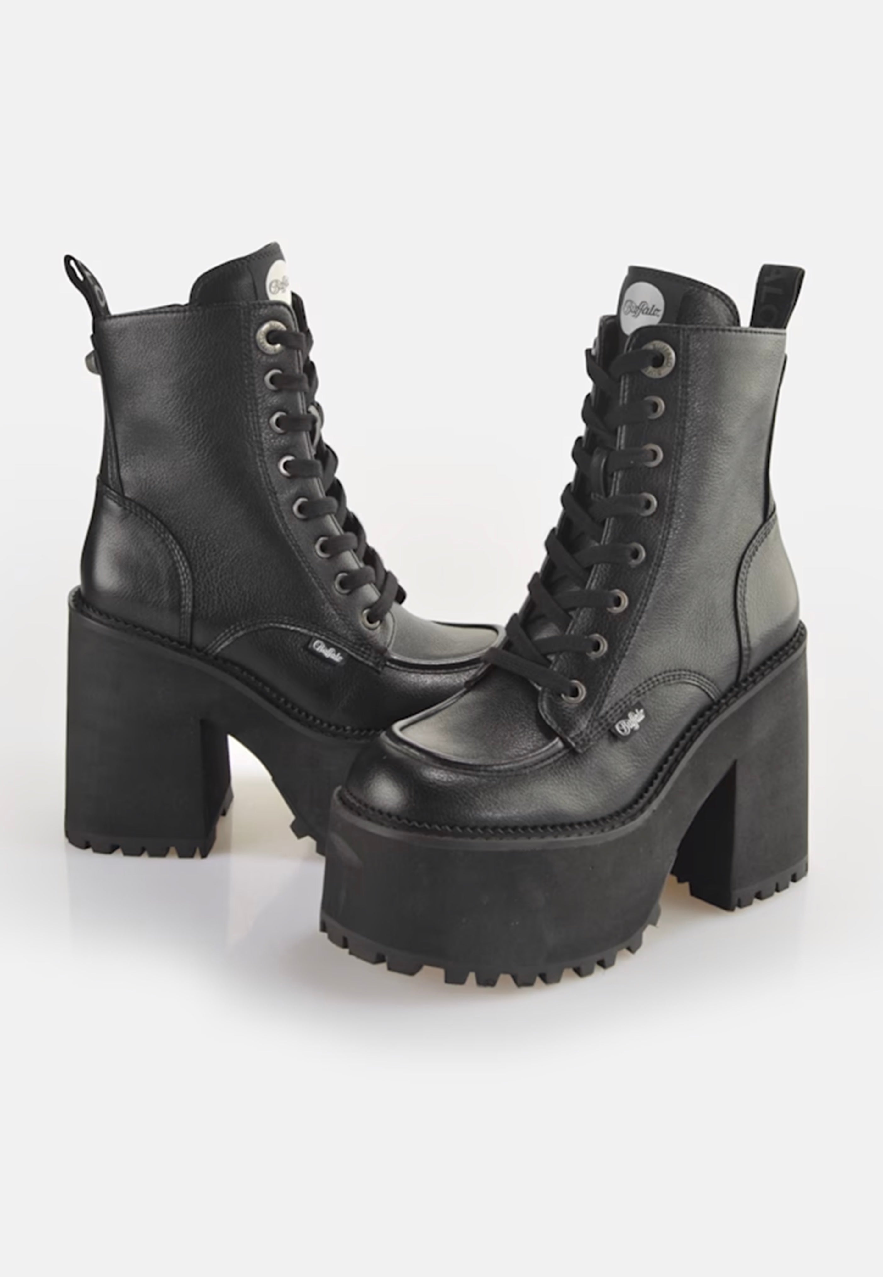 Buffalo - Killah Lace Up Mid Vegan Nappa Black - Girl Shoes | Women-Image