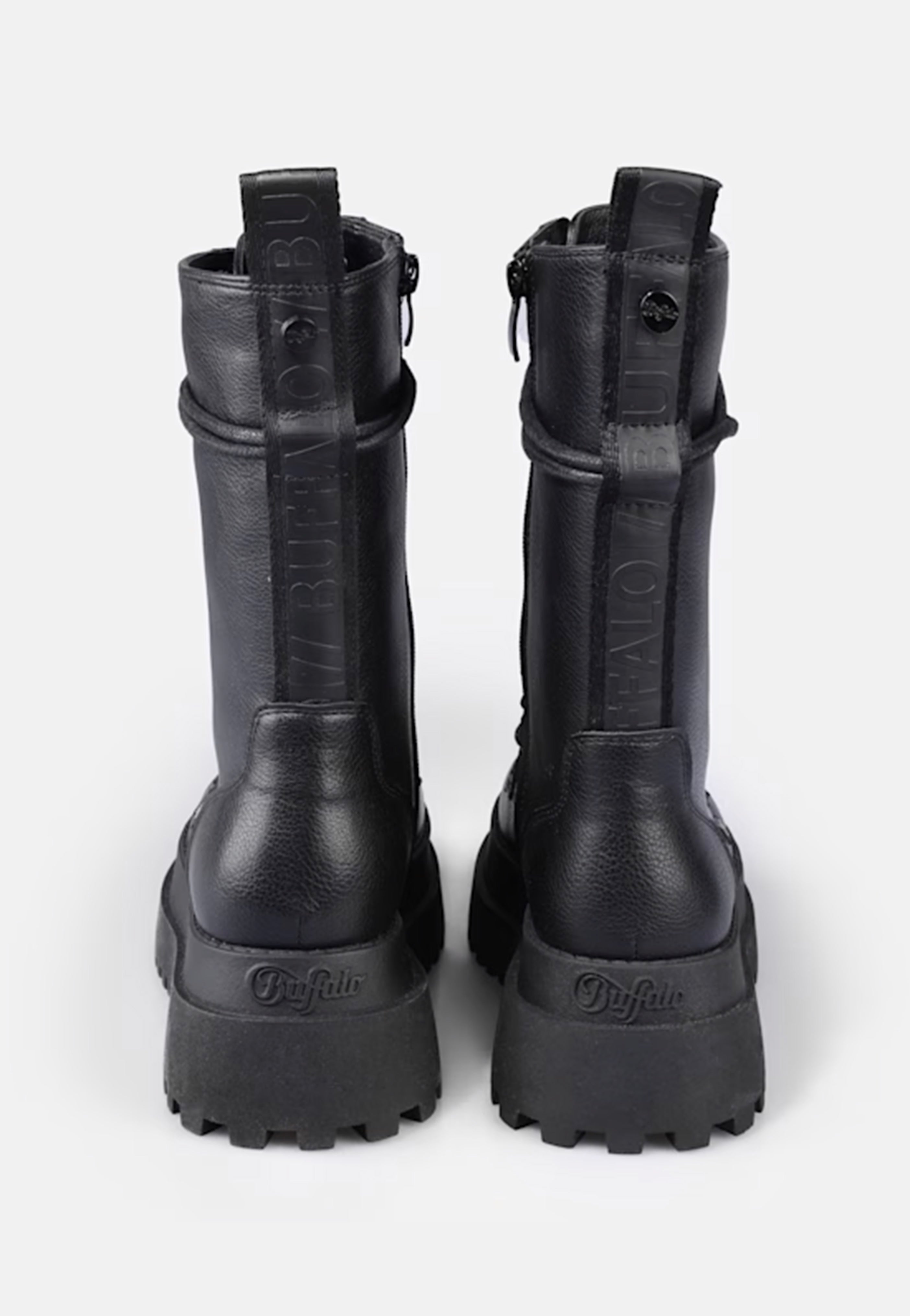 Buffalo - Pluto Lace Up Mid Vegan Nappa Black - Girl Shoes | Women-Image