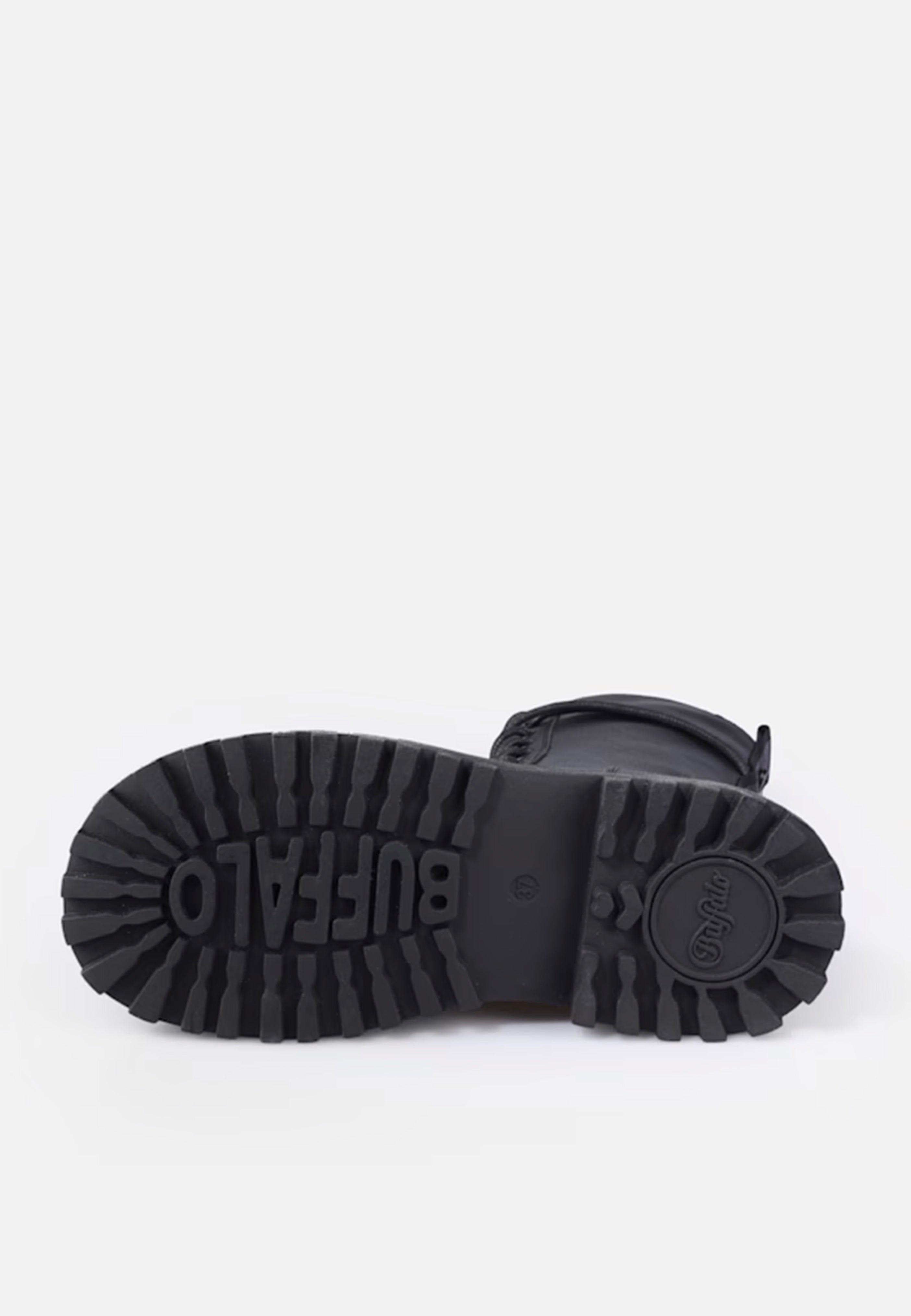 Buffalo - Pluto Lace Up Mid Vegan Nappa Black - Girl Shoes | Women-Image