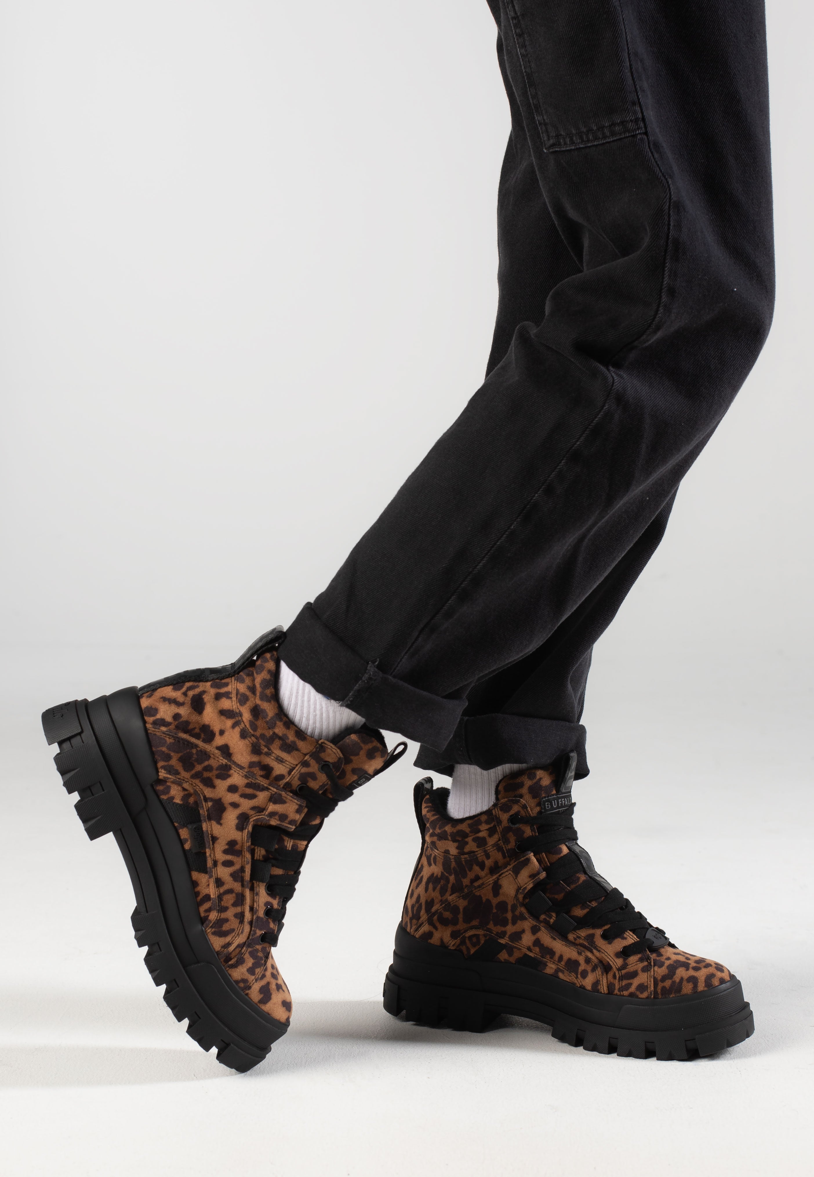 Buffalo - Aspha N Mid Black/Beige Leo - Girl Shoes | Women-Image