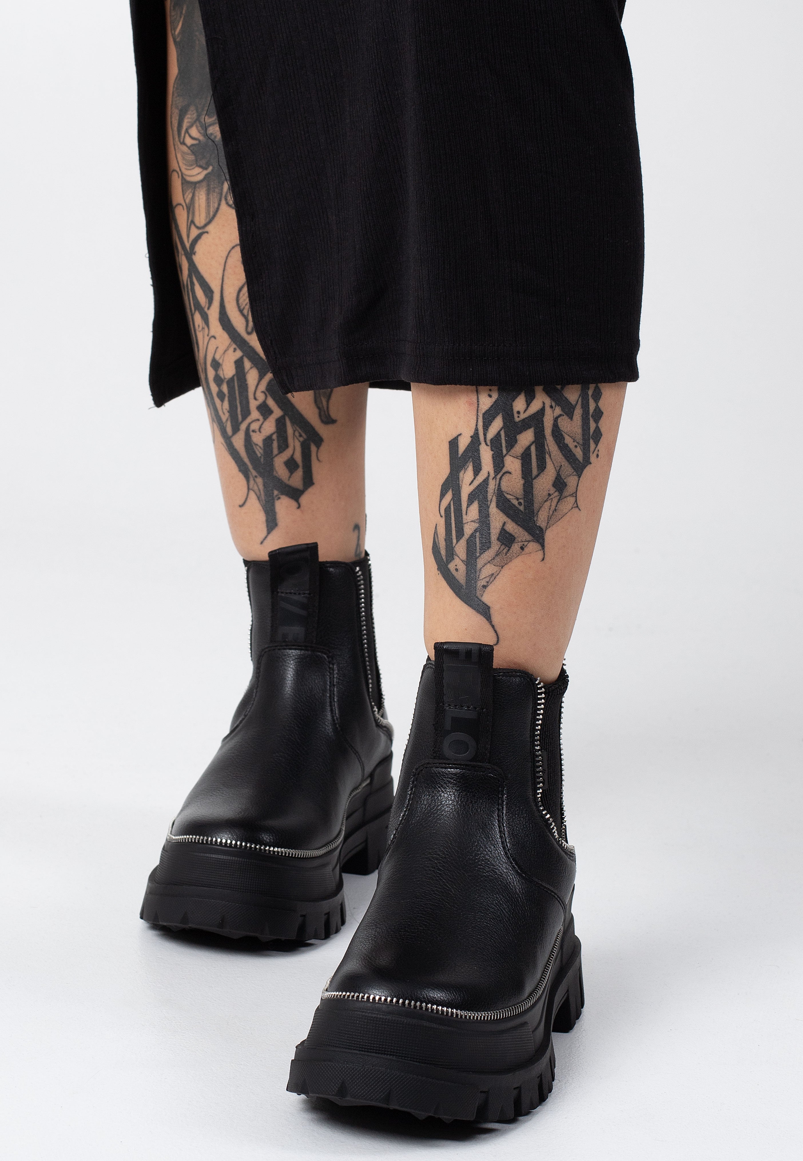 Buffalo - Aspha Chelsea Zip Black - Girl Shoes | Impericon