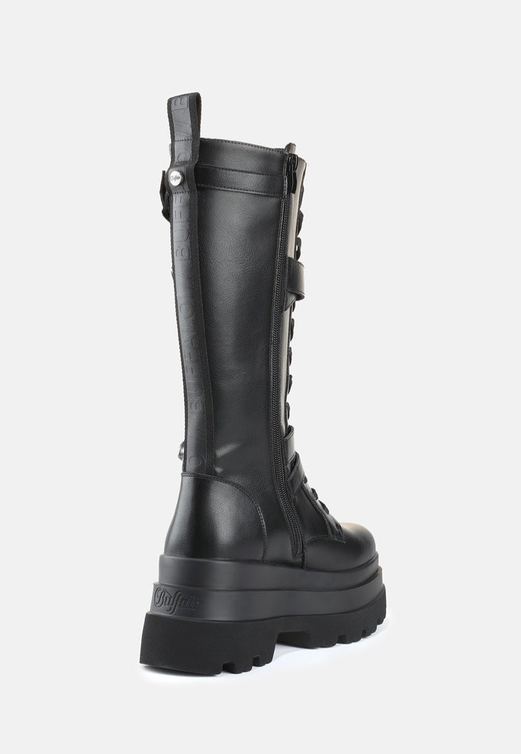 Buffalo - Jupiter West Lace Up High Vegan Nappa Black - Girl Shoes | Women-Image