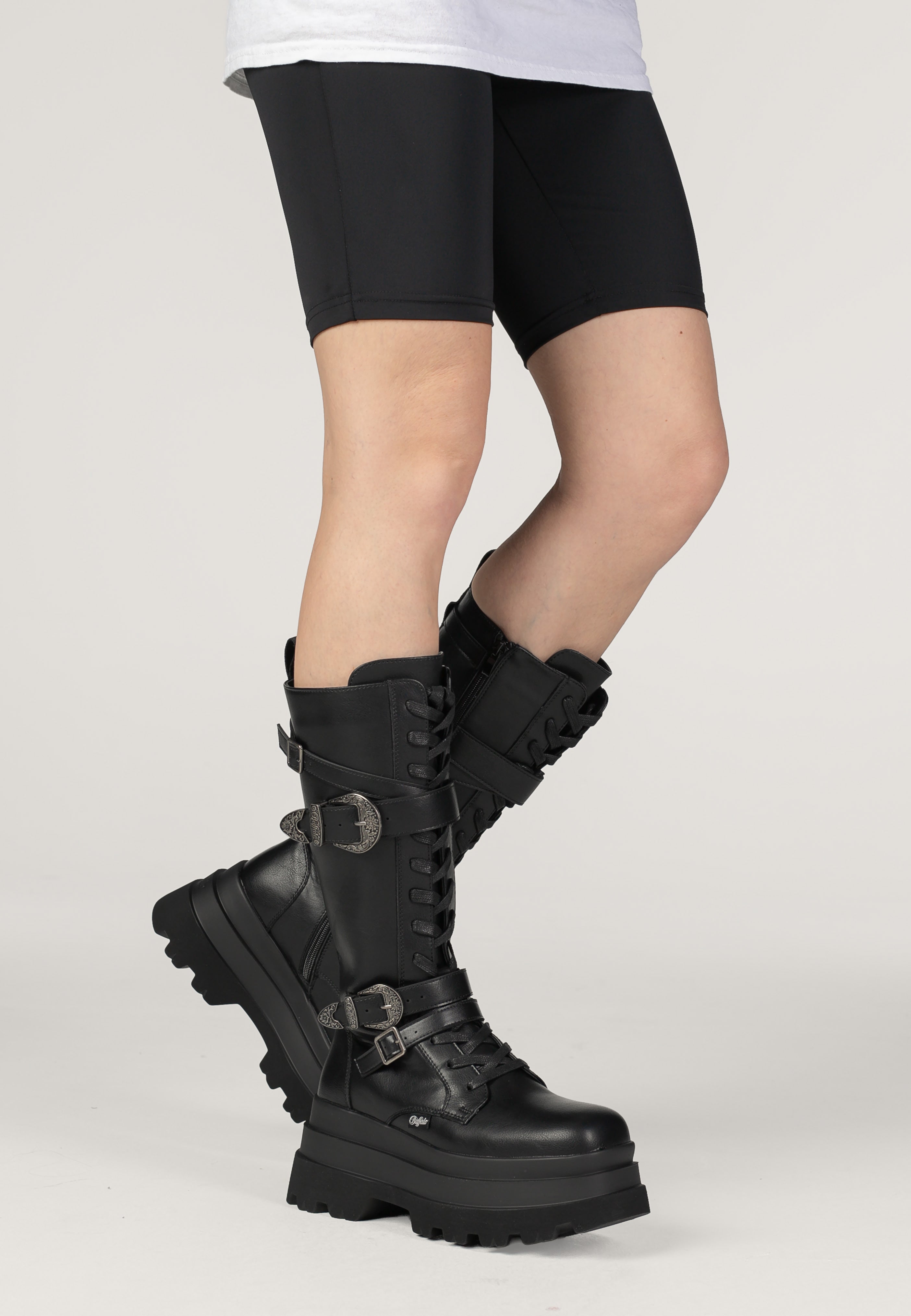 Buffalo - Jupiter West Lace Up High Vegan Nappa Black - Girl Shoes | Women-Image