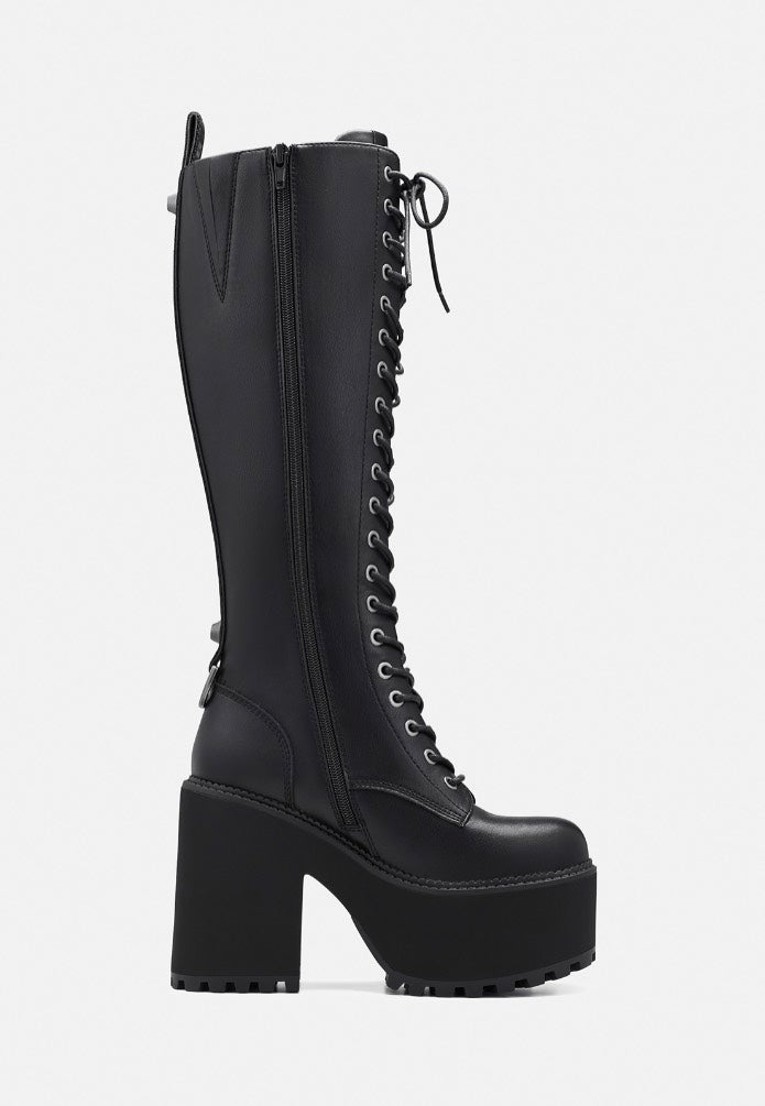Buffalo Killah Lace Up Hi Vegan Nappa Black Scarpe da donna | Women-Image