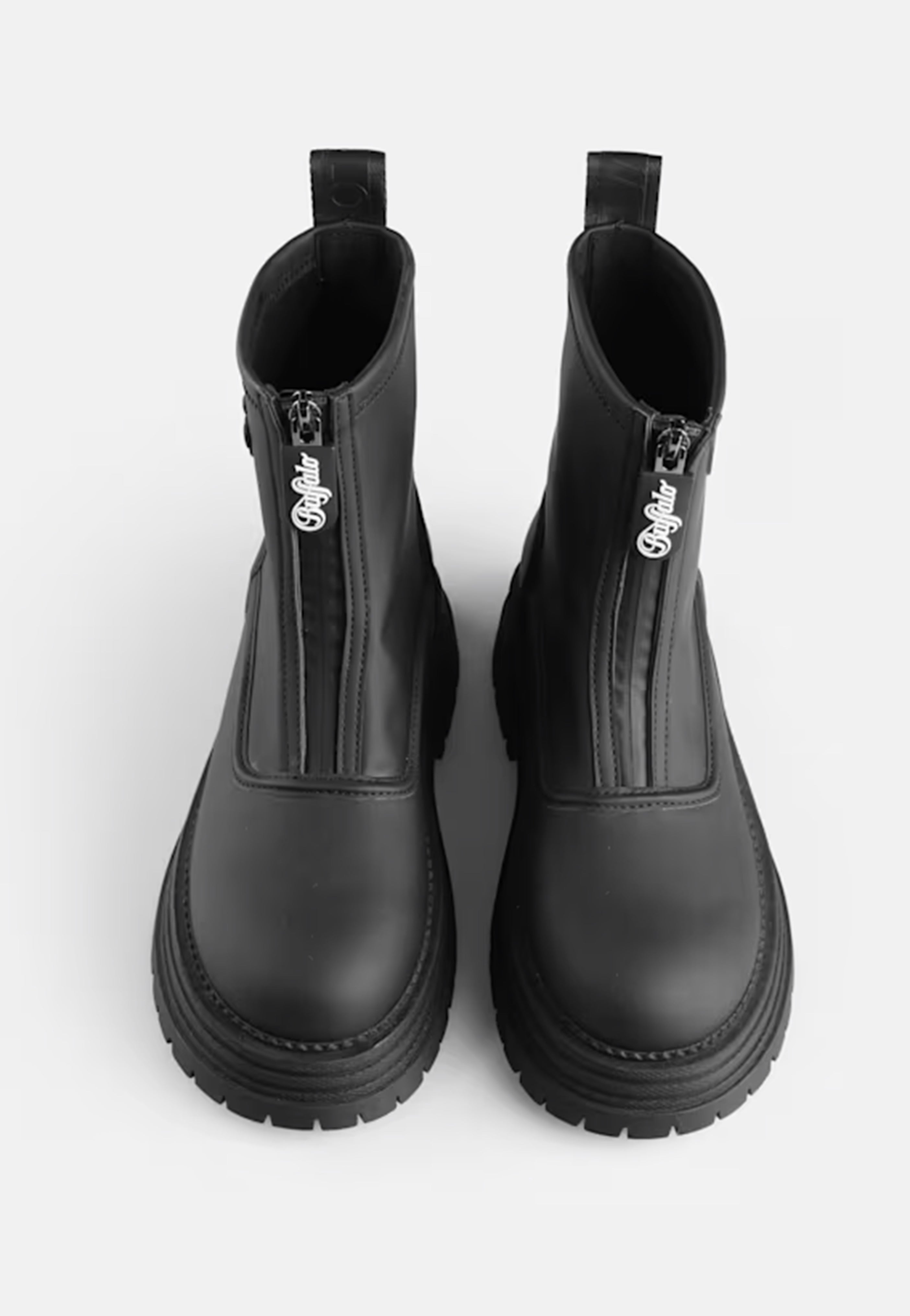 Buffalo Lennox Rain Zip Vegan Rubber Nappa Black - Girl Shoes