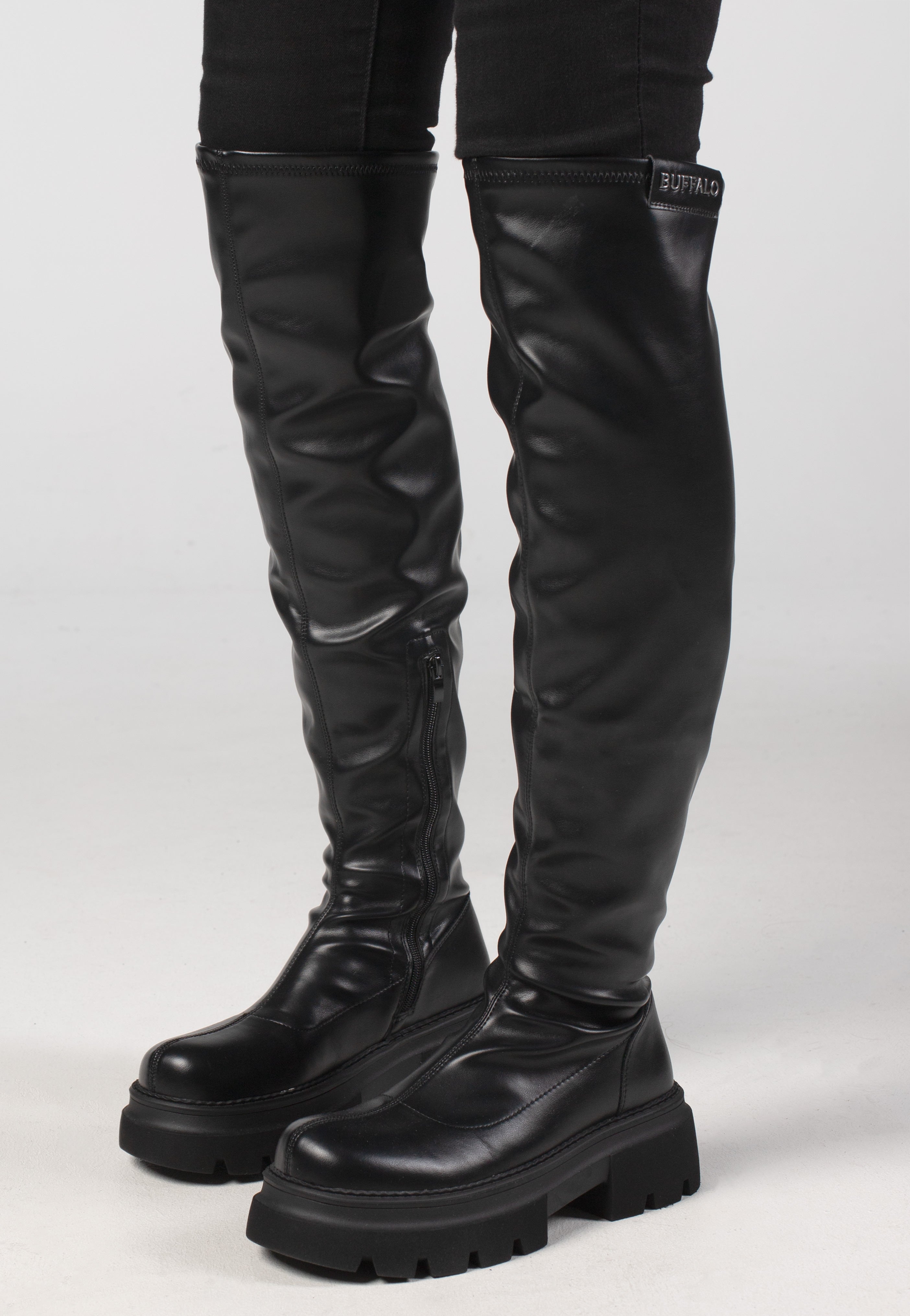 Buffalo - Mave Overknee Vegan Nappa Black - Girl Shoes | Women-Image