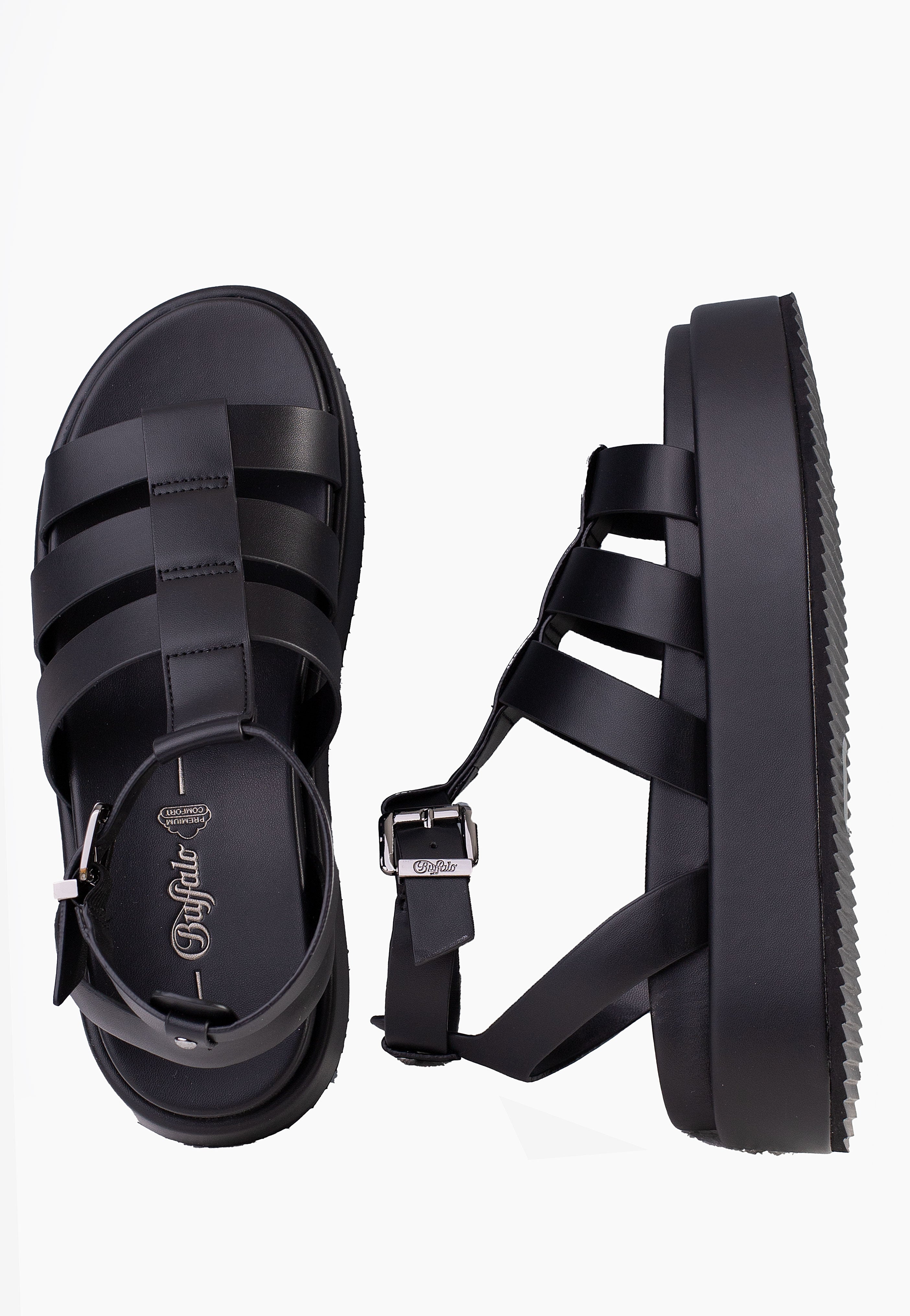 Buffalo - Noa Greek Vegan Nappa Black - Girl Sandals | Women-Image