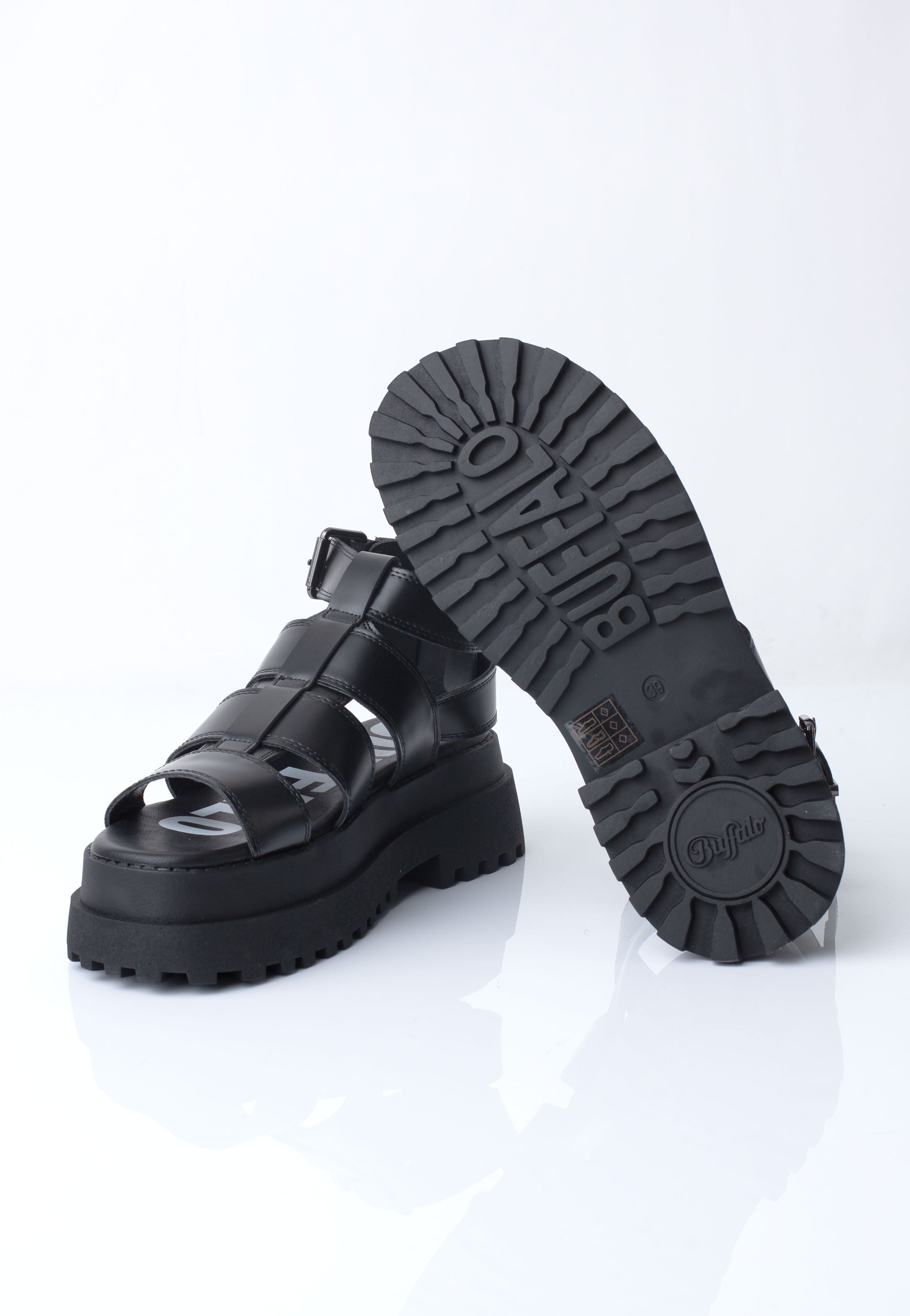 Buffalo - Pluto Vegan Nappa Gld Black - Girl Sandals | Women-Image