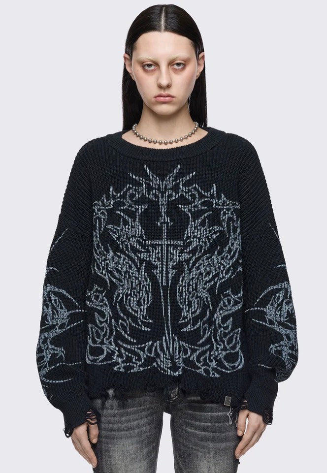 Minga London - Burnt Sweater Black - Sweater | Women-Image