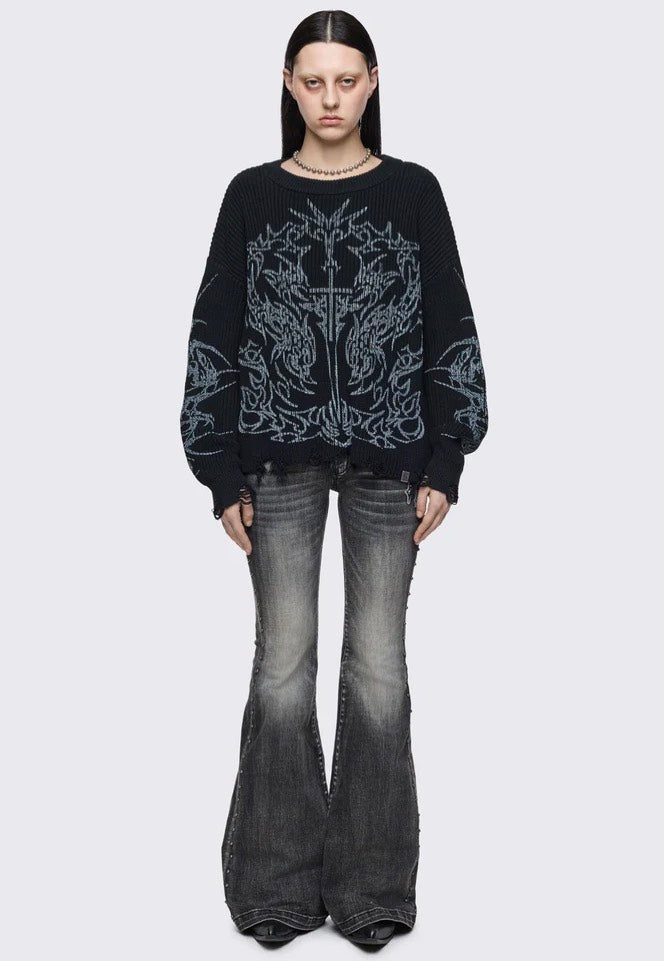 Minga London - Burnt Sweater Black - Sweater | Women-Image