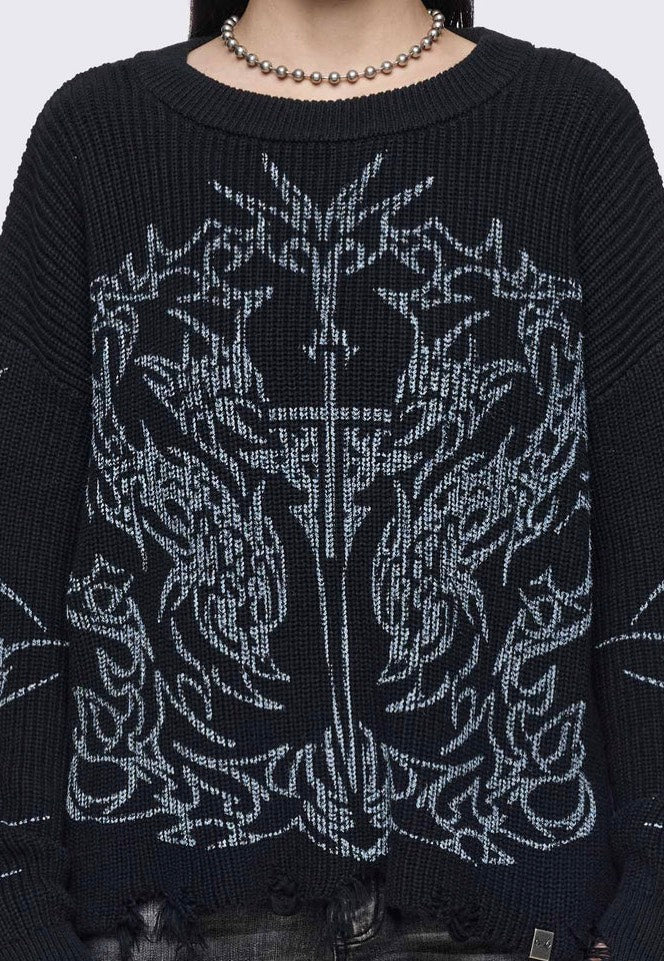 Minga London - Burnt Sweater Black - Sweater | Women-Image