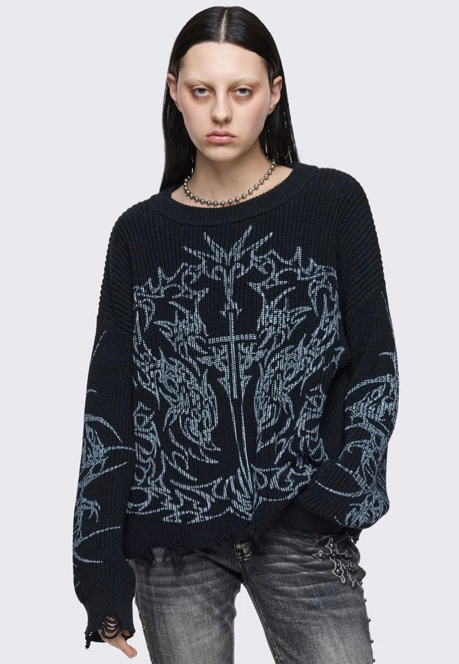 Minga London - Burnt Sweater Black - Sweater | Women-Image