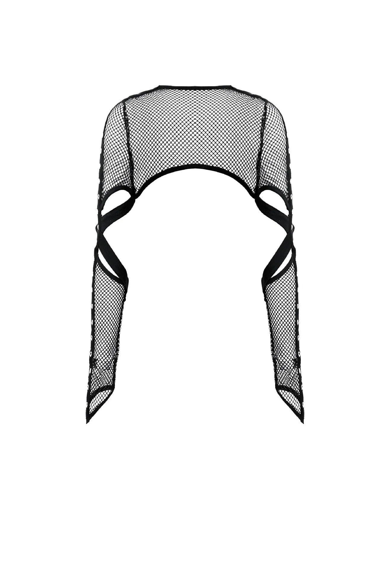 Dark In Love Tech-Punk Elastic Mesh Shrug Black Bolero | Women-Image