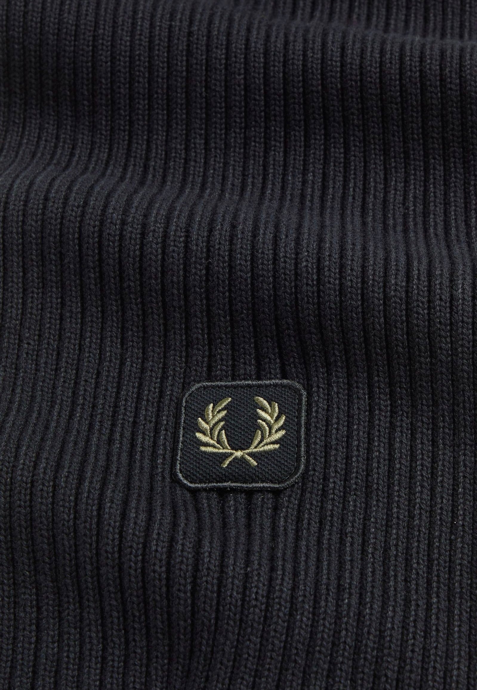 Fred Perry - Cotton Ribbed Black - Scarf | Neutral-Image