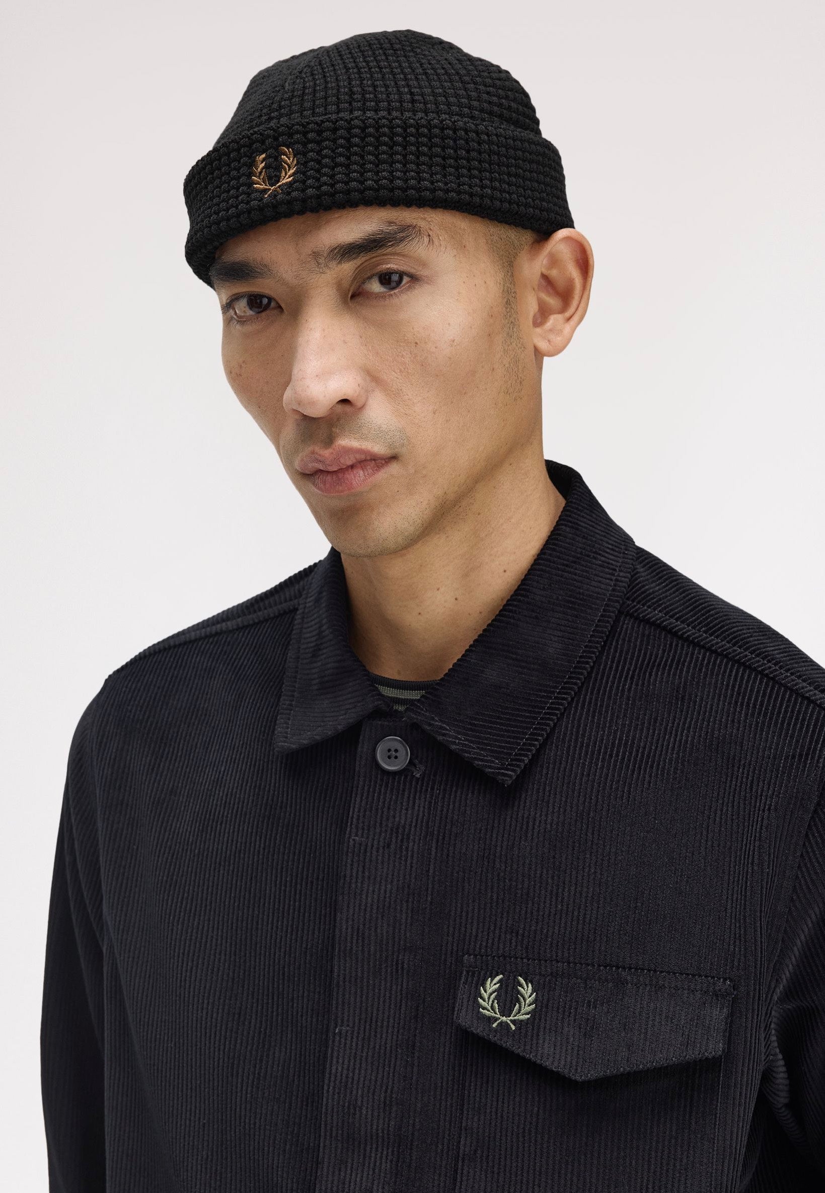 Fred Perry - Waffle Black - Beanie | Neutral-Image