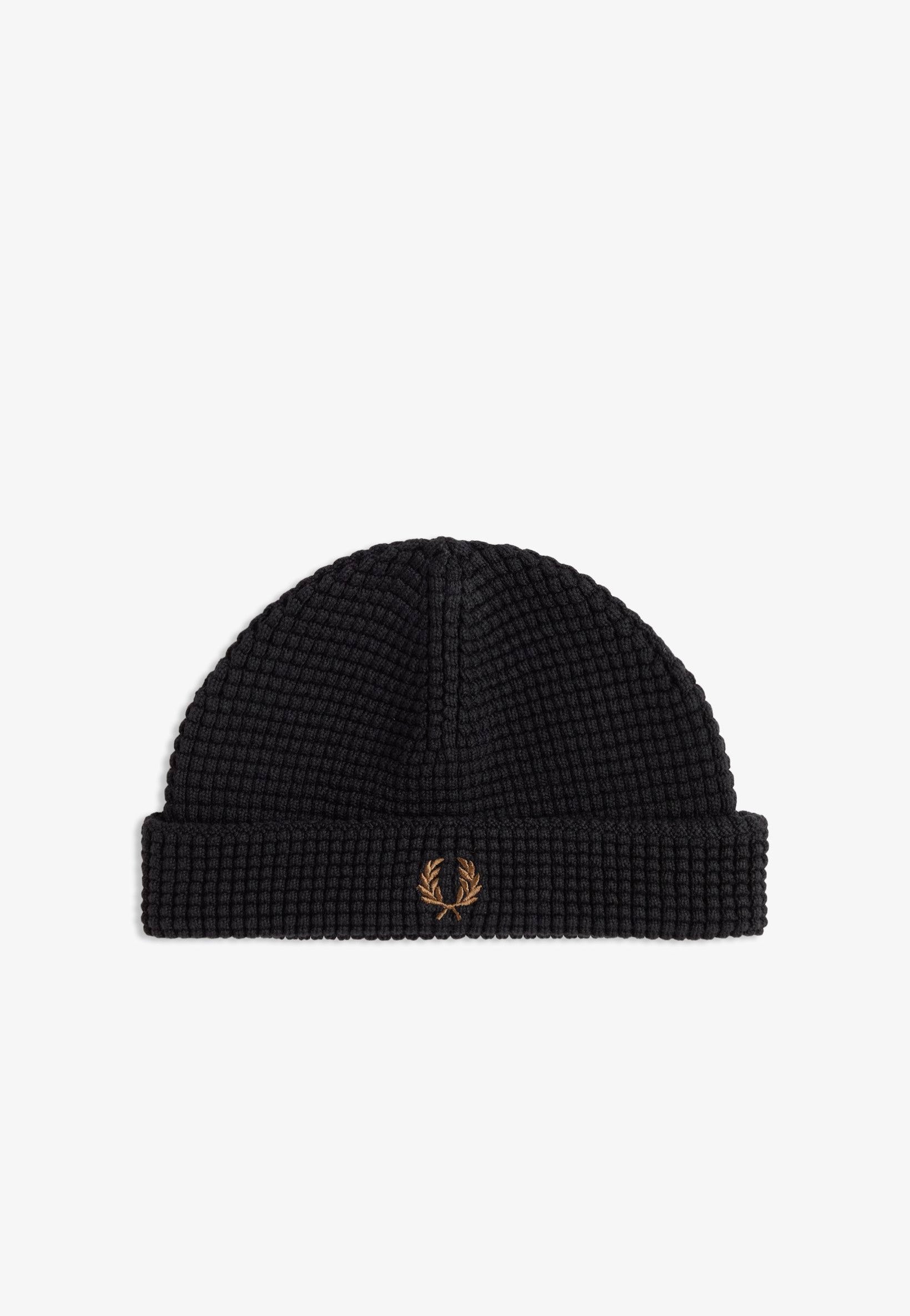 Fred Perry - Waffle Black - Beanie | Neutral-Image