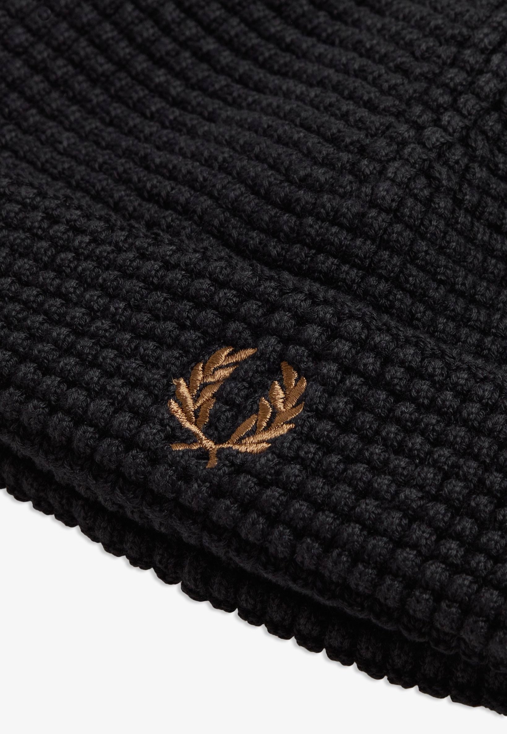 Fred Perry - Waffle Black - Beanie | Neutral-Image