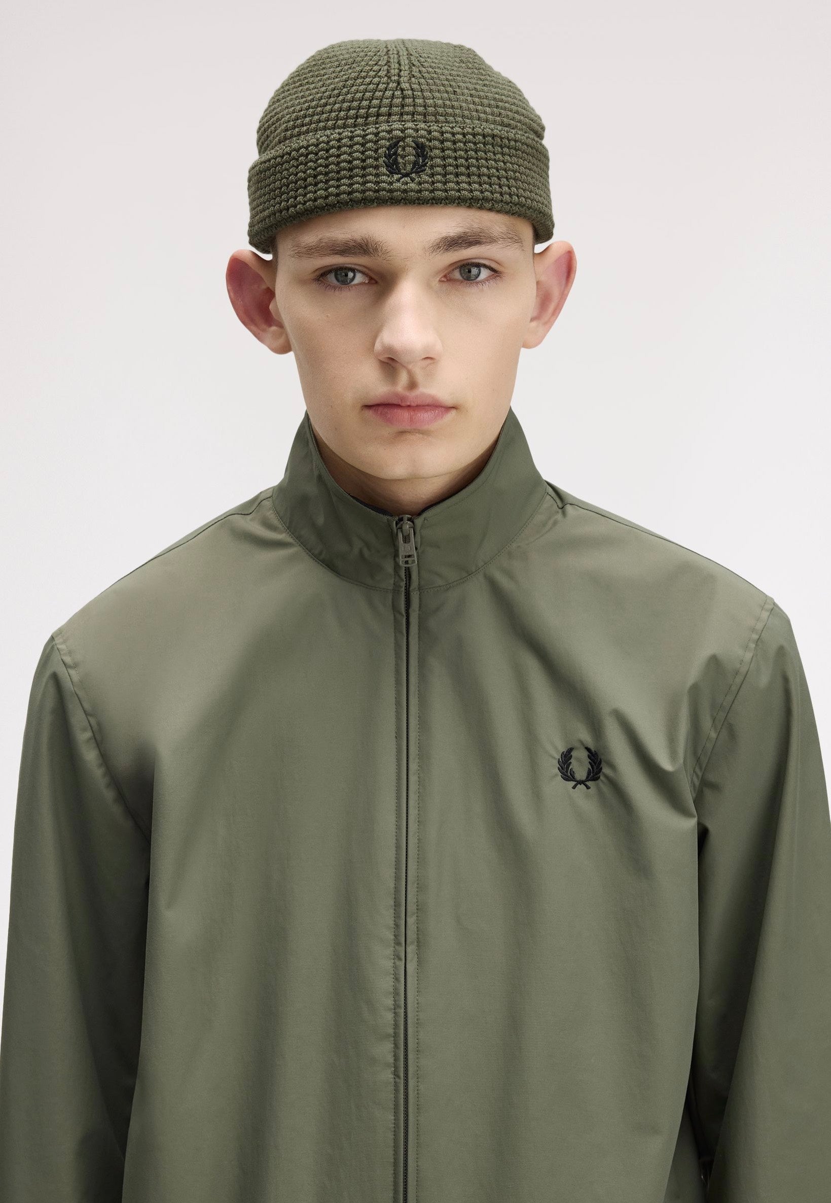 Fred Perry - Waffle Laurel Wreath Green - Beanie | Neutral-Image