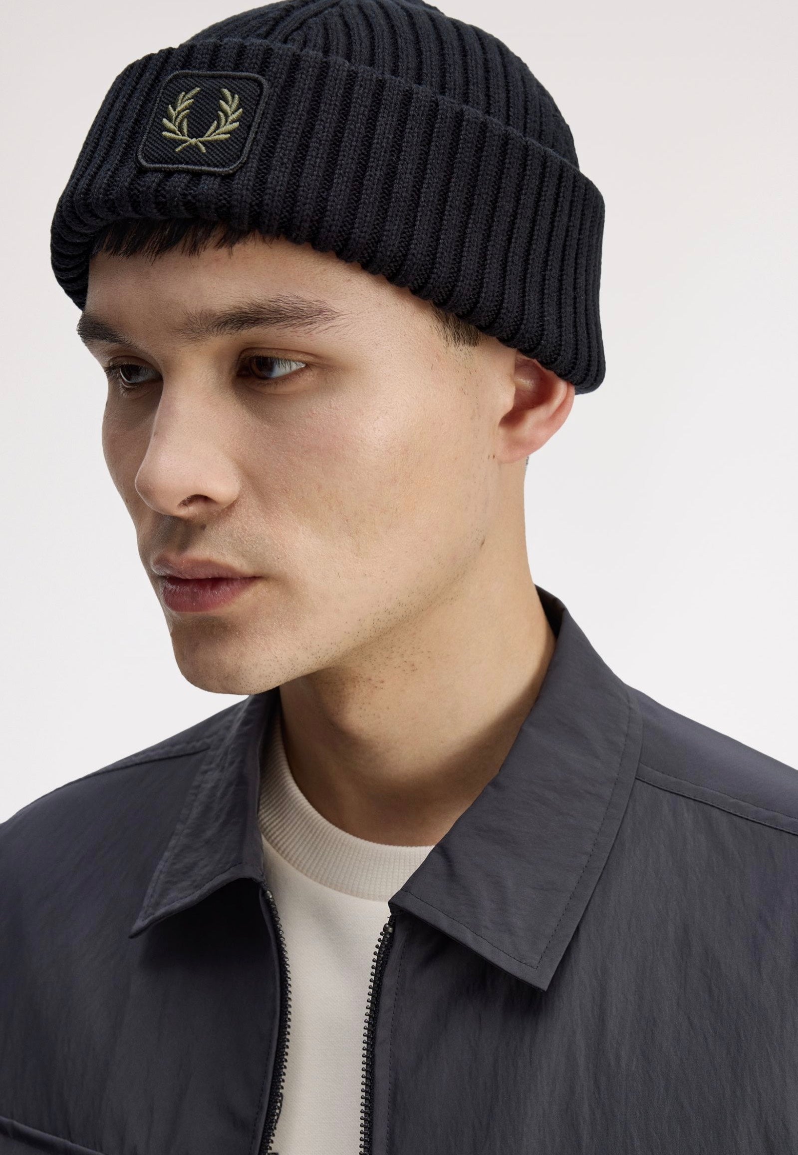 Fred Perry - Cotton Ribbed Black - Beanie | Neutral-Image