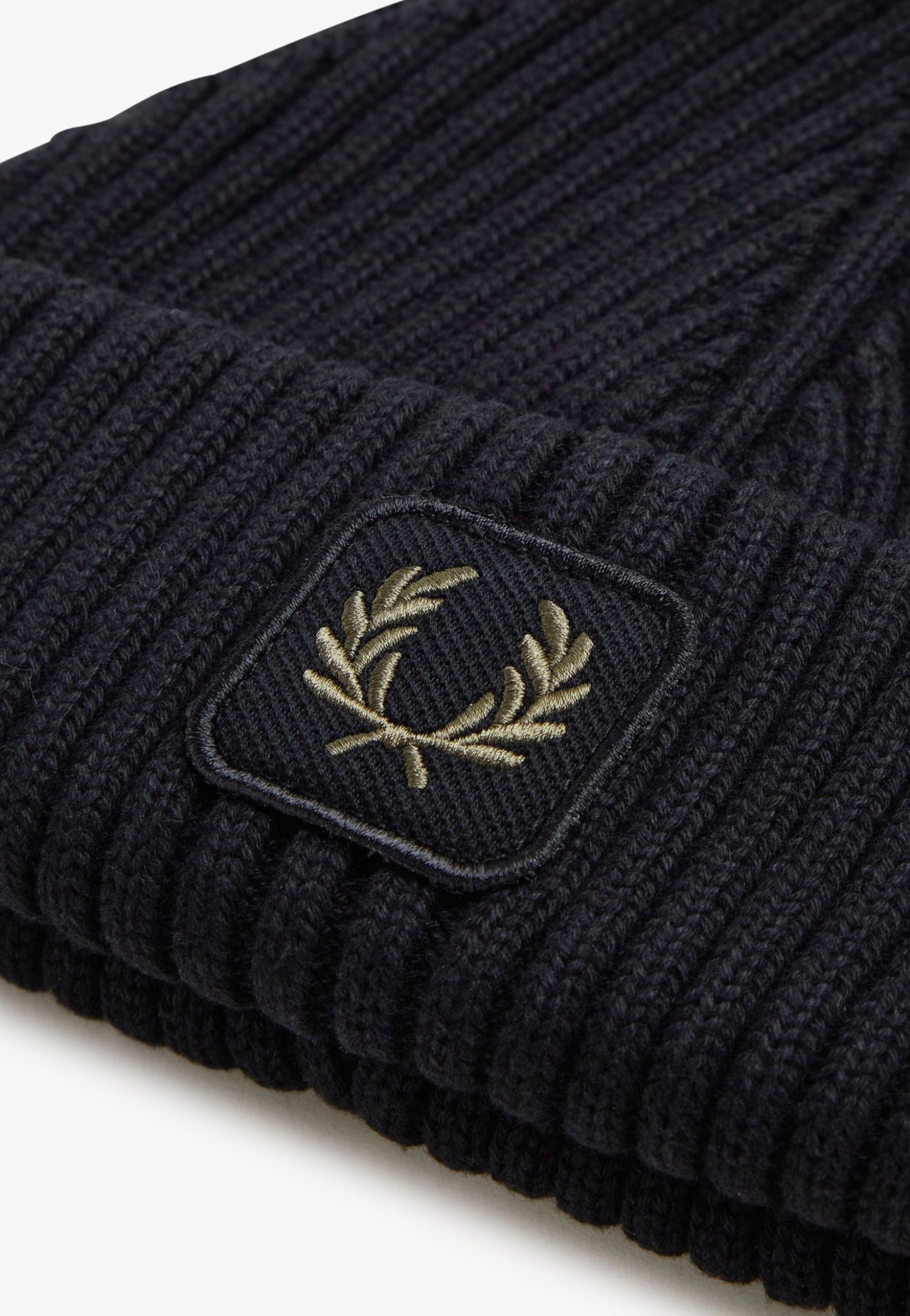 Fred Perry - Cotton Ribbed Black - Beanie | Neutral-Image