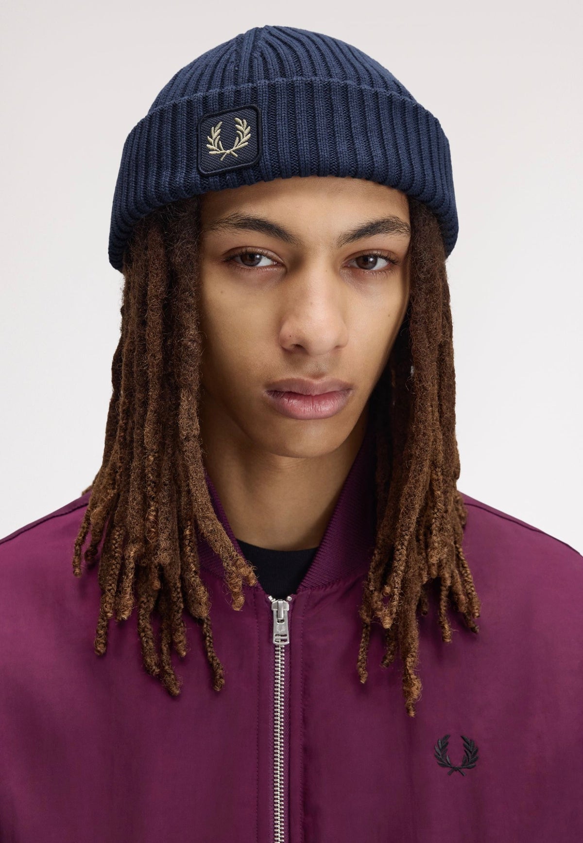 Fred Perry Cotton Ribbed Dark Airforce Kulich | Neutral-Image