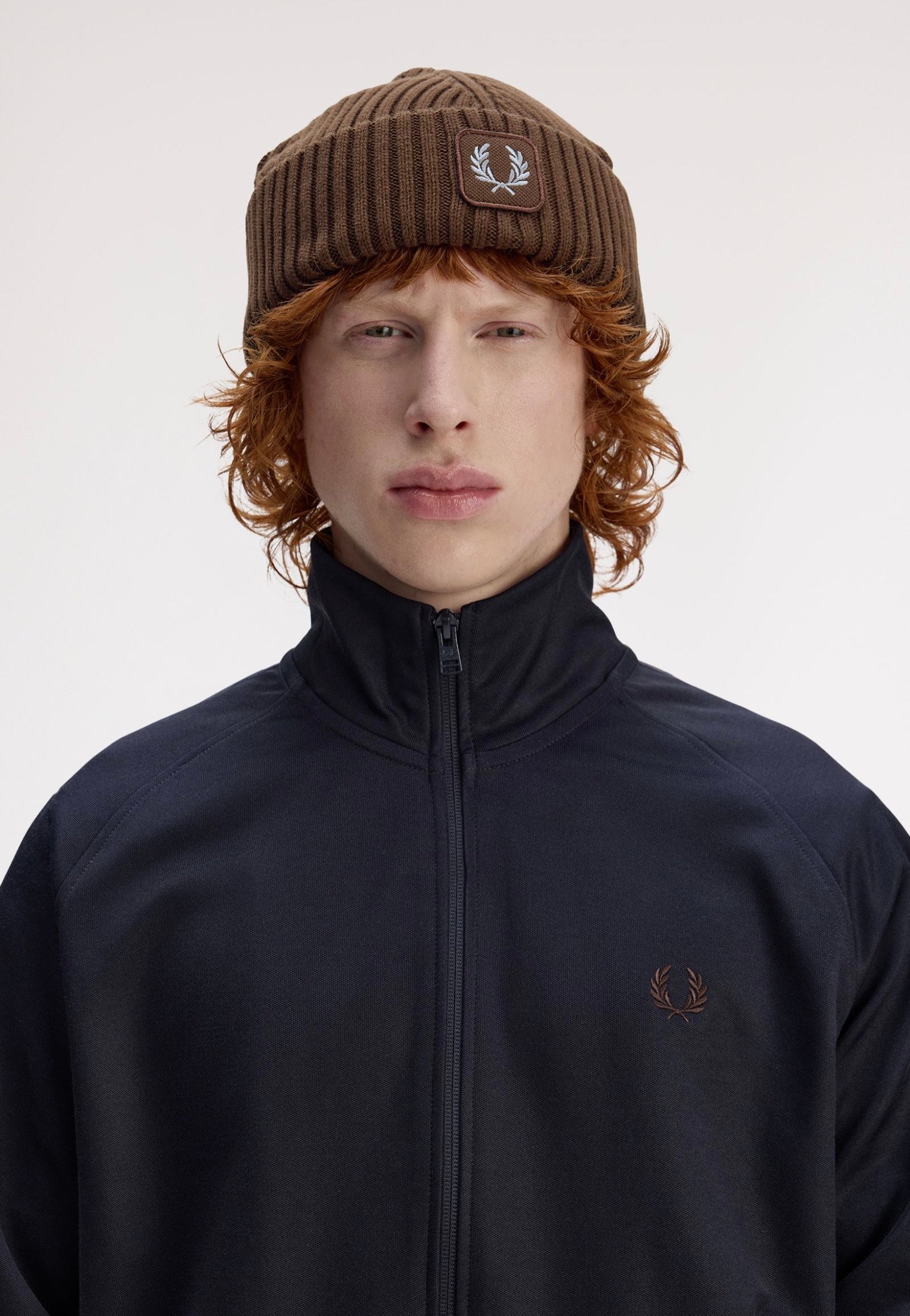 Fred Perry - Cotton Ribbed Burnt Tobacco - Beanie | Neutral-Image