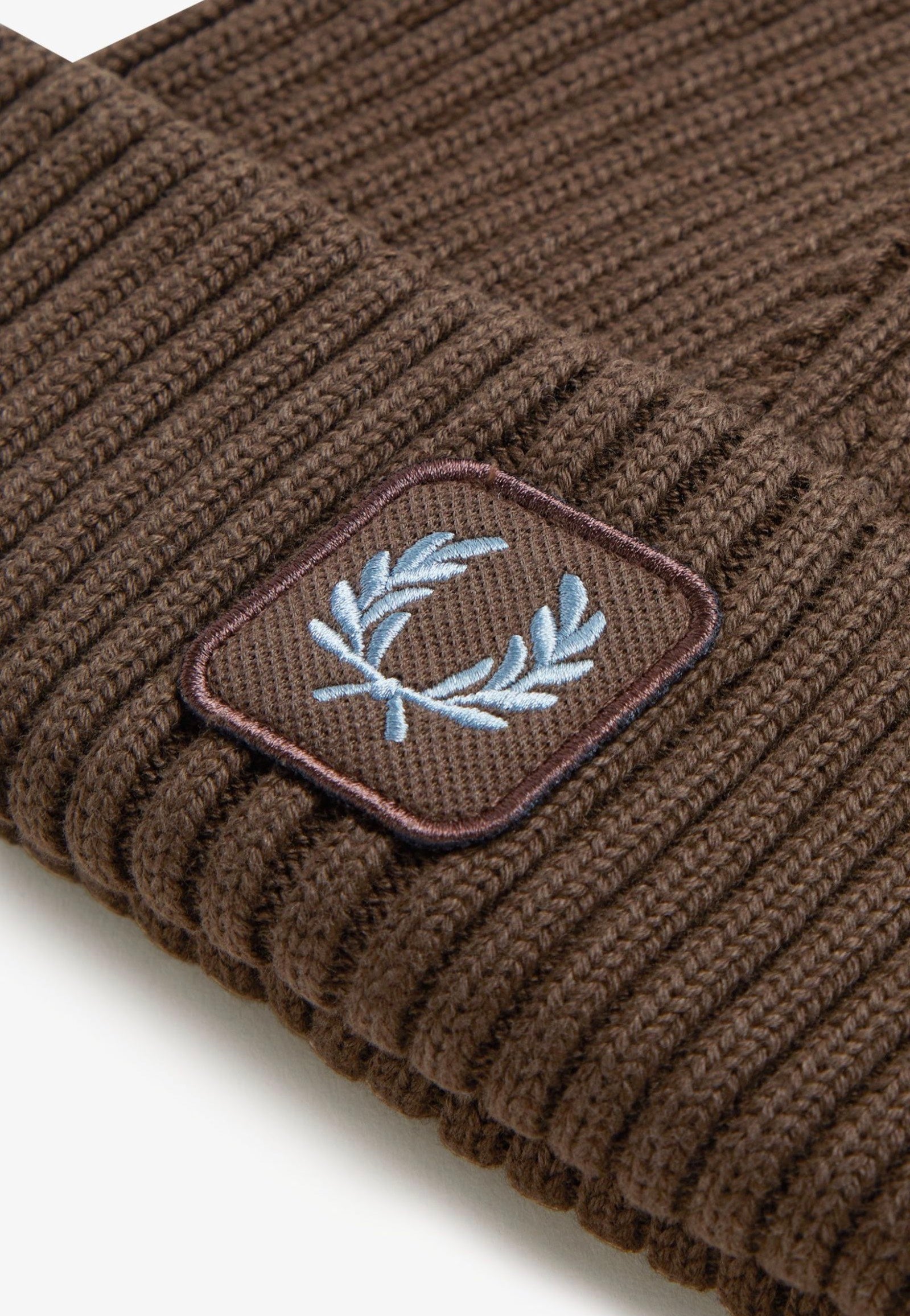 Fred Perry - Cotton Ribbed Burnt Tobacco - Beanie | Neutral-Image