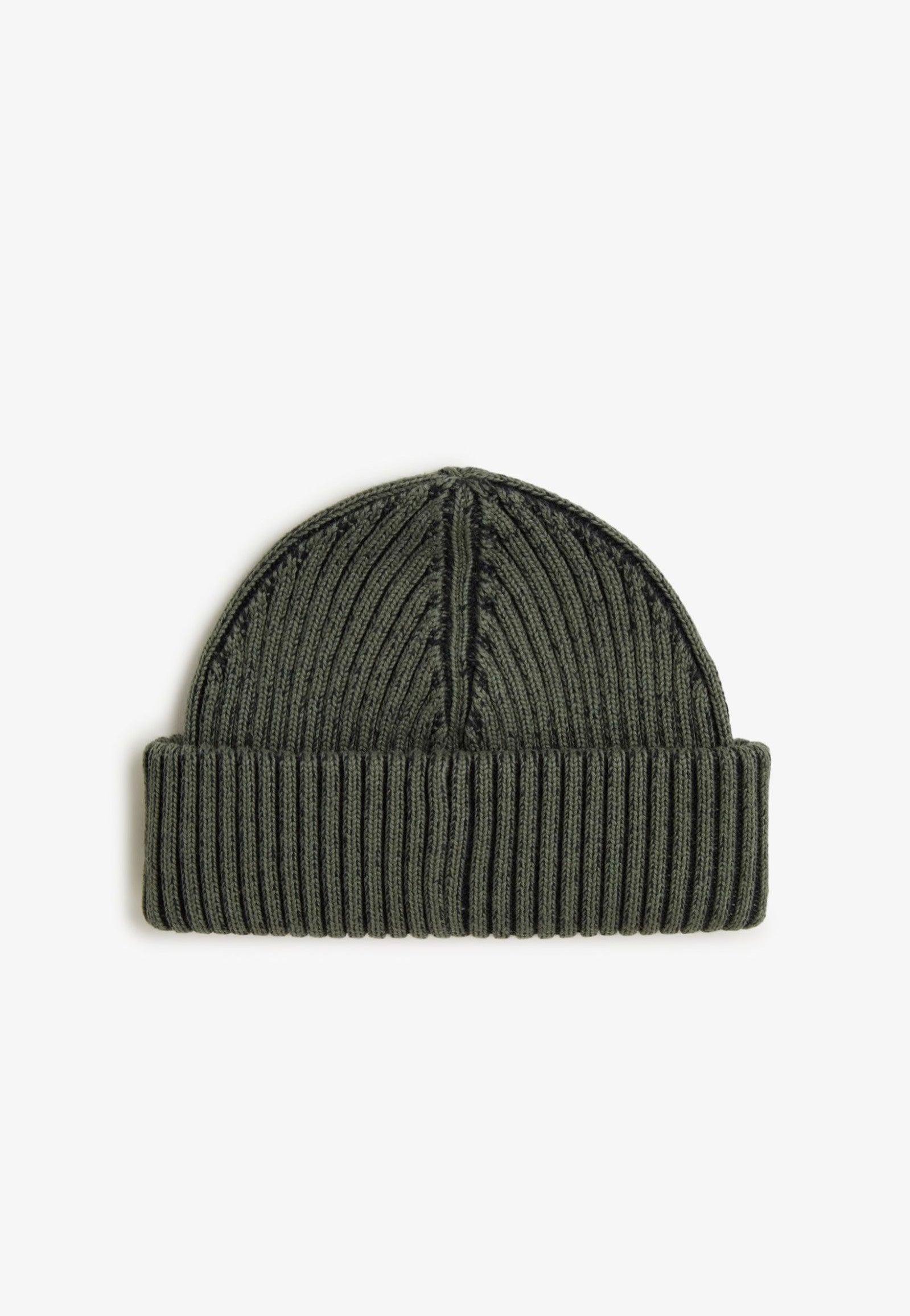 Fred Perry - Cotton Ribbed Laurel Wreath Green/Black - Beanie | Neutral-Image