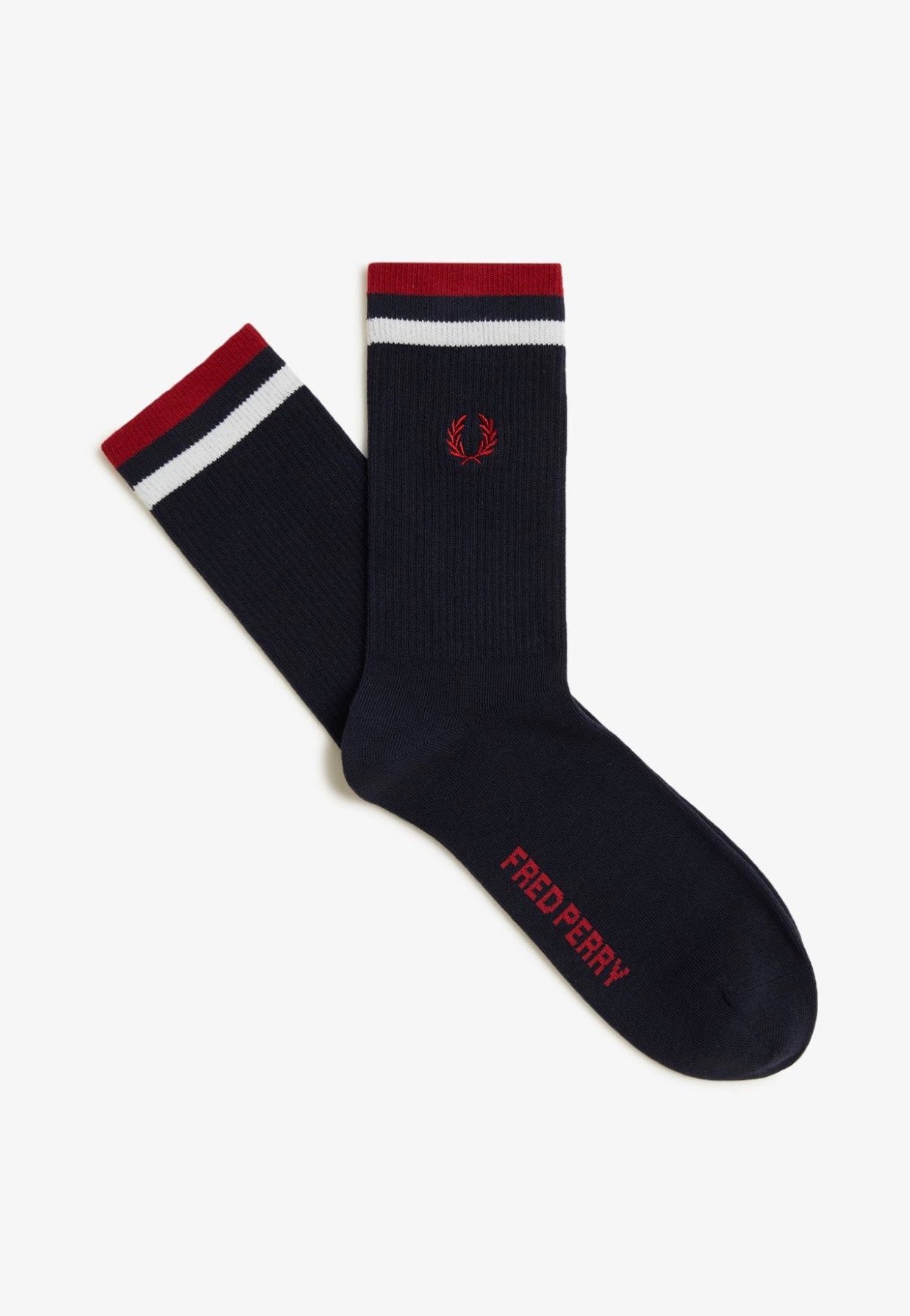 Fred Perry - Tipped Sports Navy/Snow White/Burnt Red - Socks | Neutral-Image