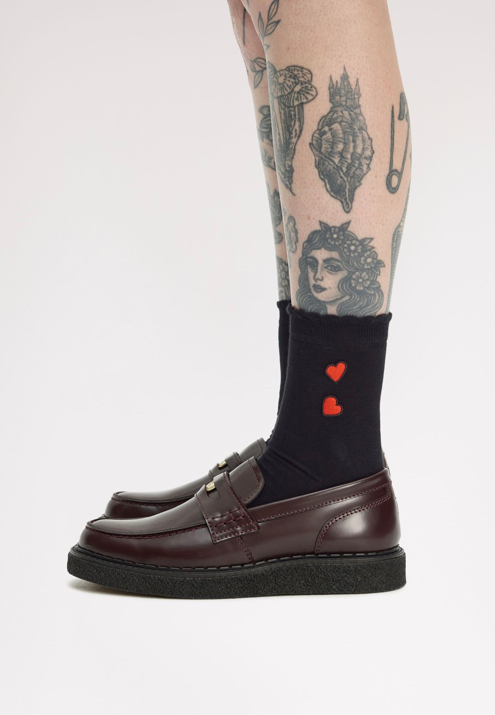 Fred Perry x Amy Winehouse - Amy Lettuce Edge Black - Socks | Women-Image