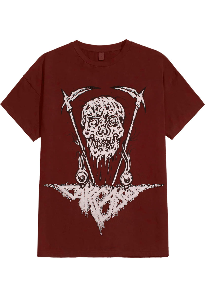 CARCASS Tシャツ赤 Carcass Monster Skull Red - T-Shirt | Impericon