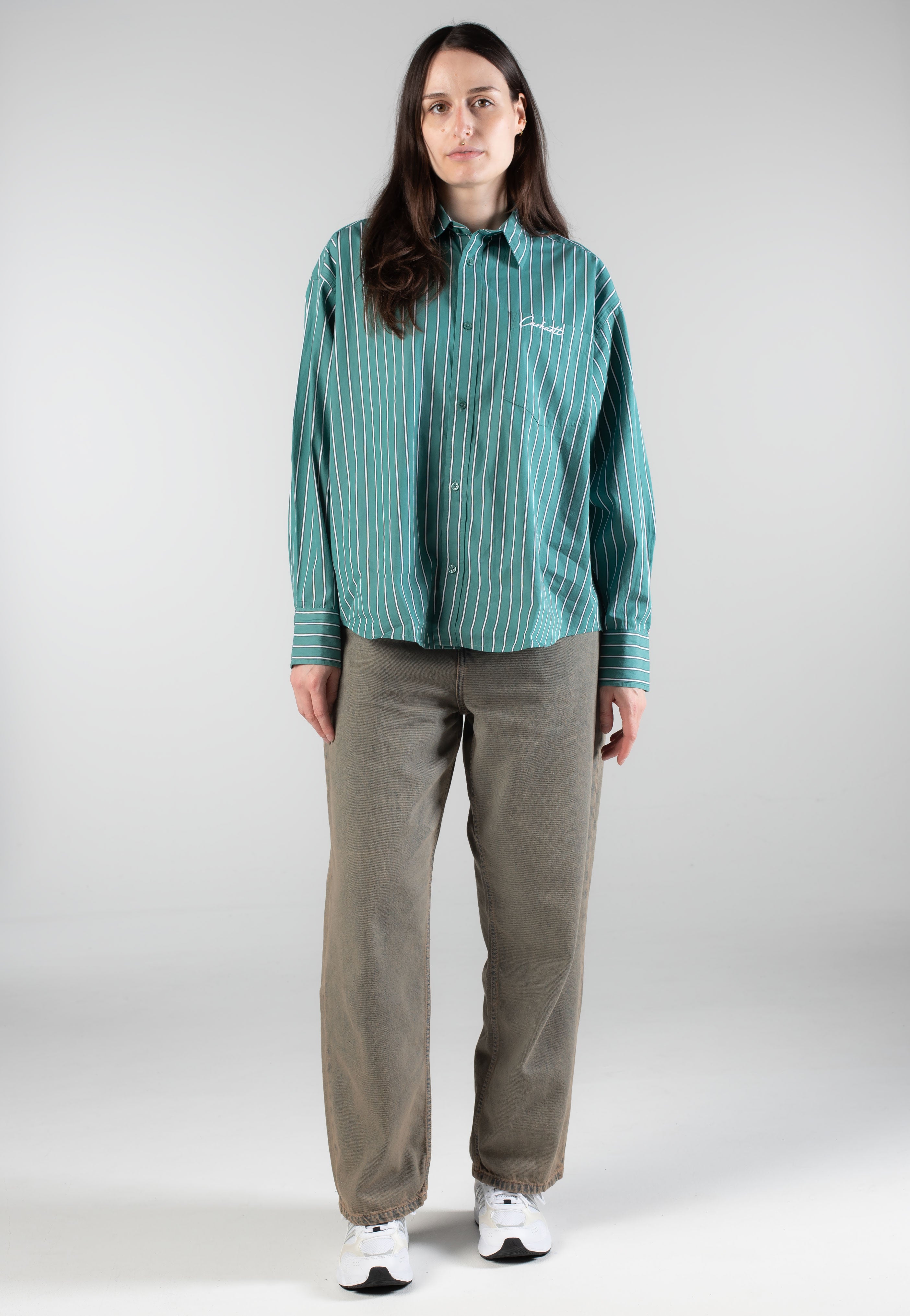 Carhartt WIP - W' Brandon Blue/Leather - Pants | Women-Image