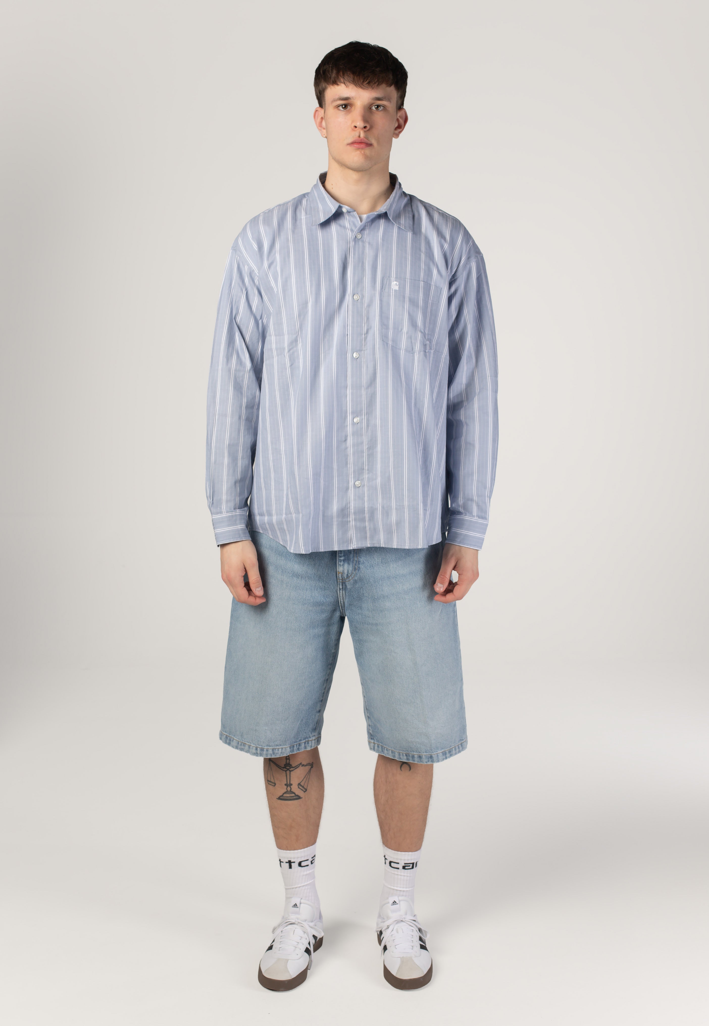 Carhartt WIP - Beale Stripe/Gentle Blue/White - Shirt | Men-Image