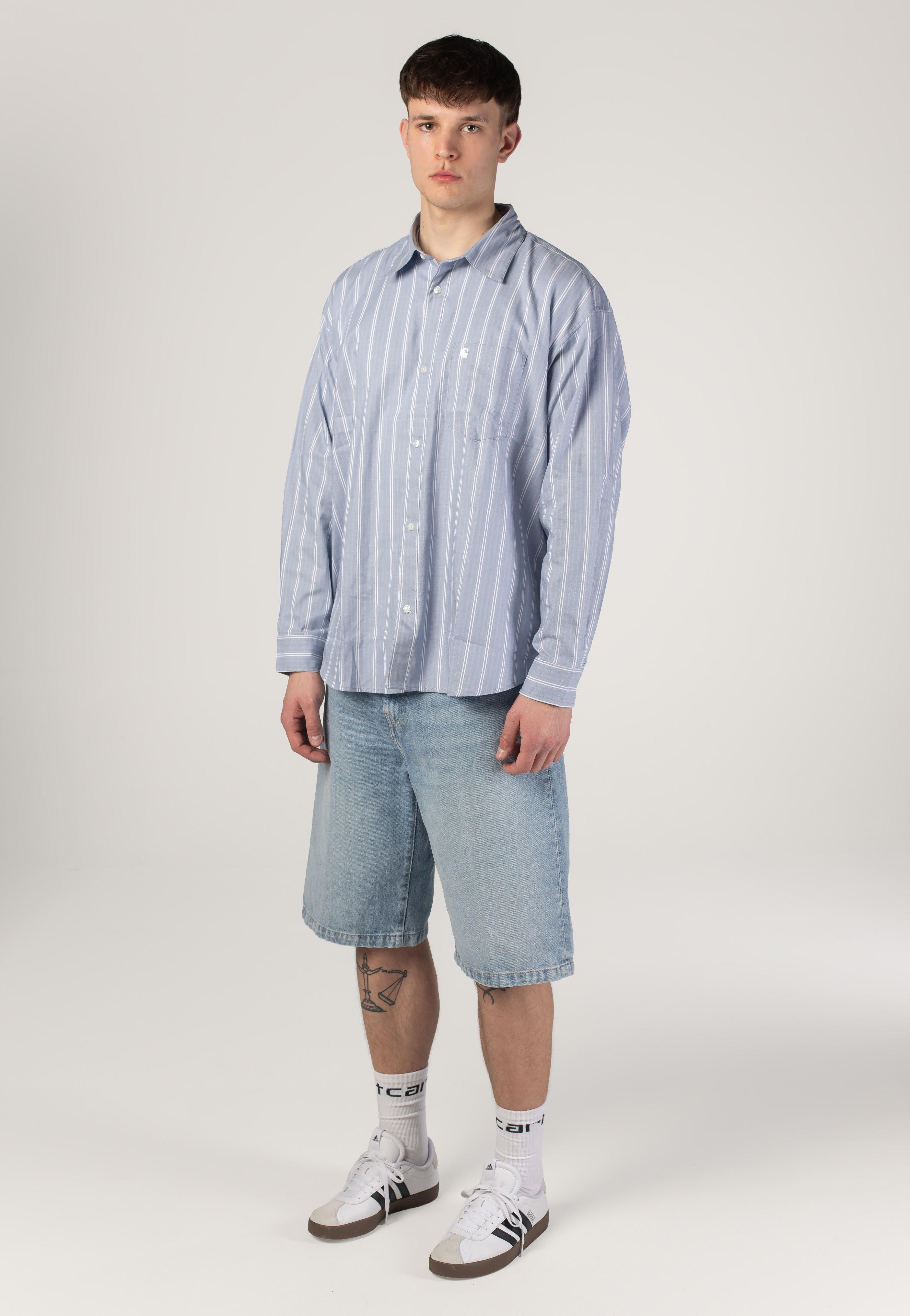 Carhartt WIP - Beale Stripe/Gentle Blue/White - Shirt | Men-Image