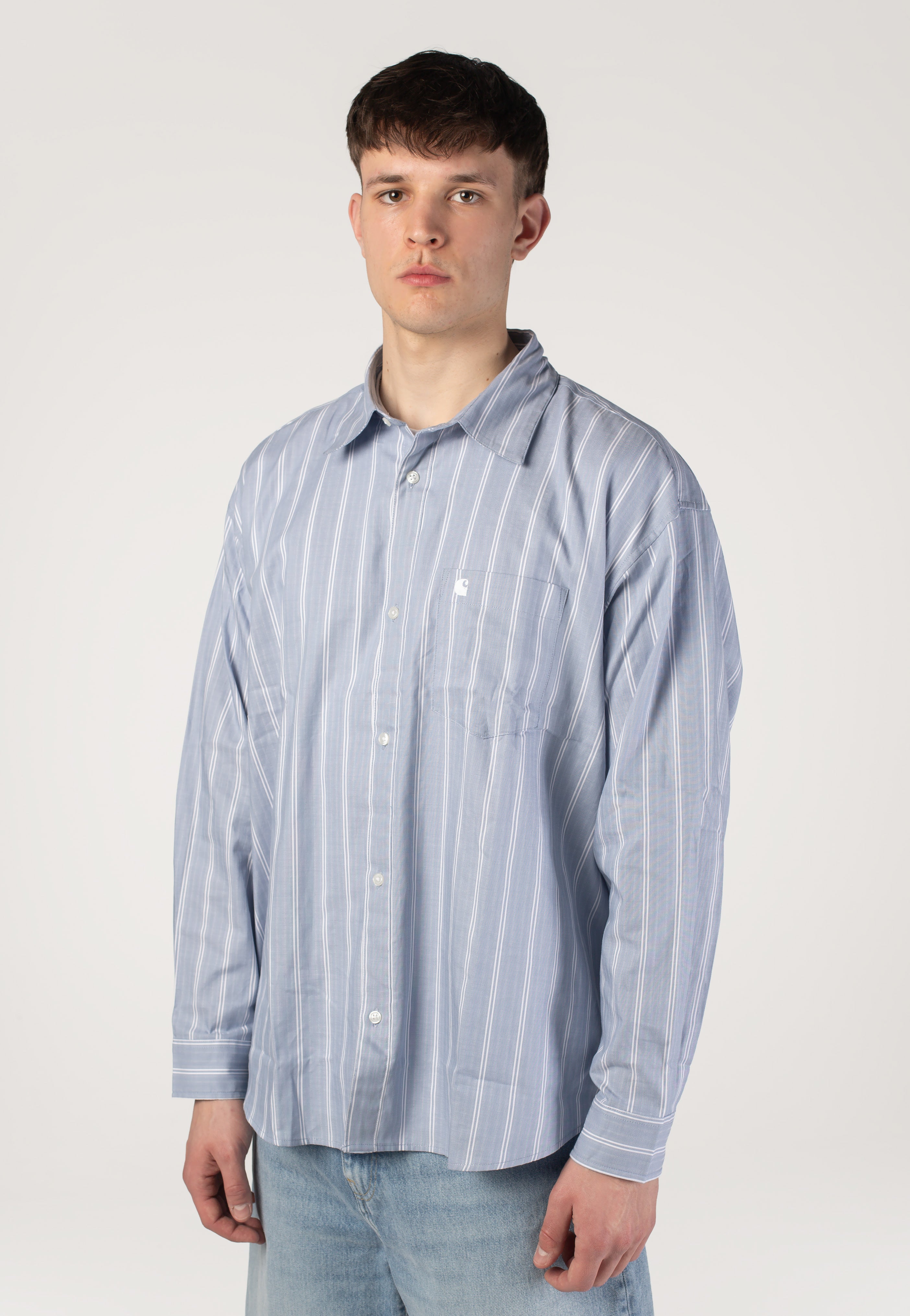 Carhartt WIP - Beale Stripe/Gentle Blue/White - Shirt | Men-Image